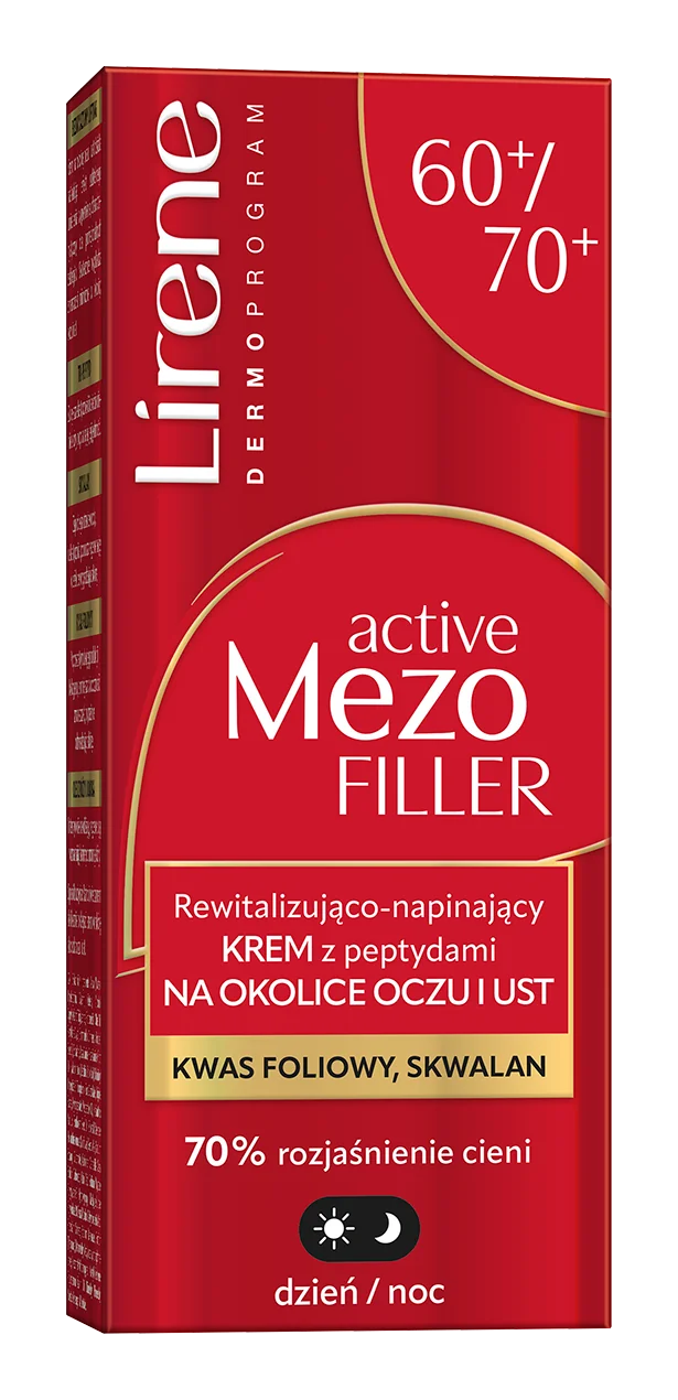 Lirene rewitalizująco-napinający krem z peptydami na okolicę oczu i ust 60/70+, 15 ml