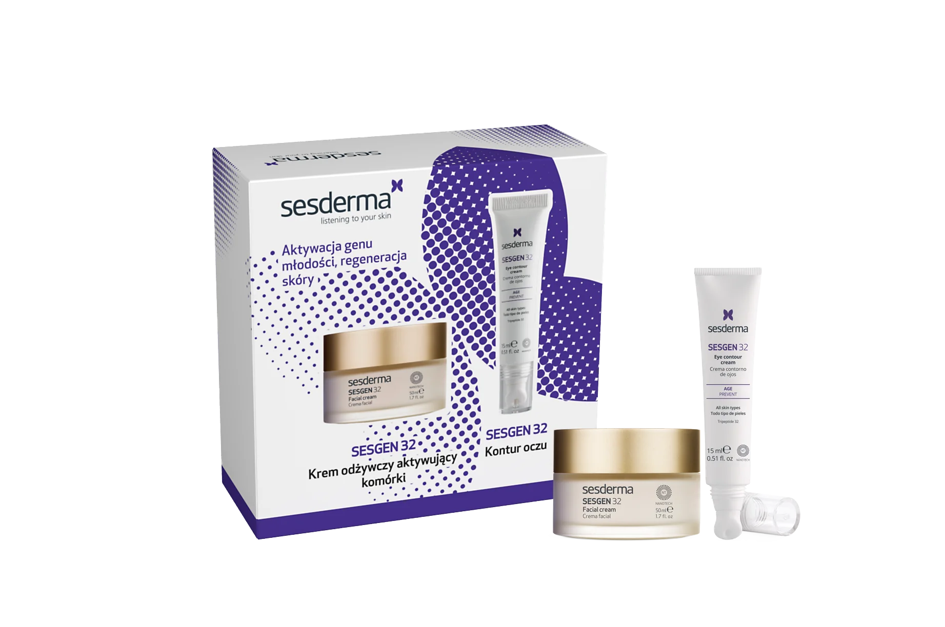 Sesderma SESGEN 32 krem odżywczy, 50 ml + kontur oczu, 15 ml