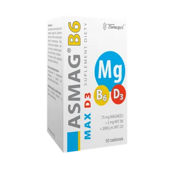 Asmag B6 Max D3, suplement diety, 50 tabletek 