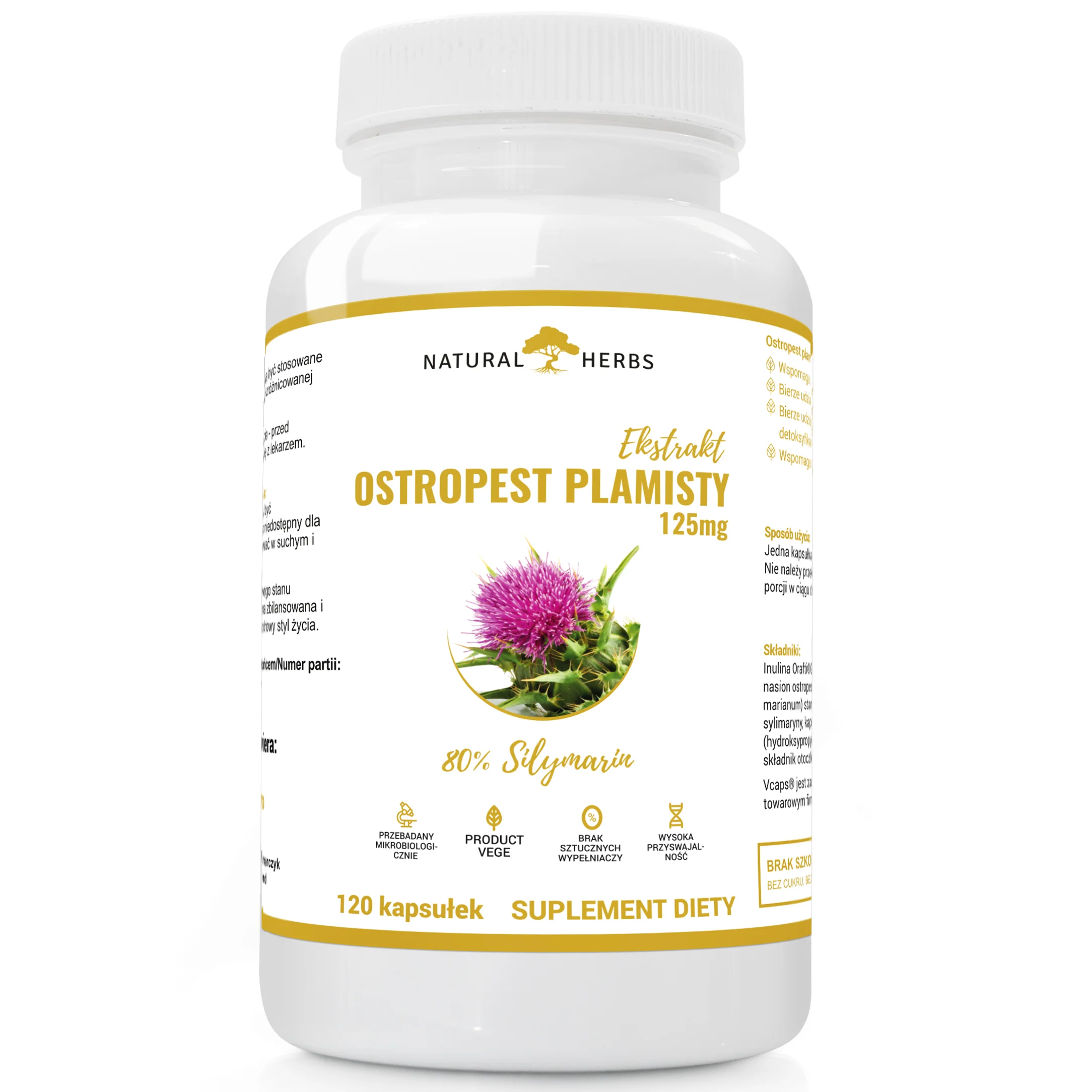 Natural Herbs Ekstrakt Ostropest Plamisty 120 kapsułek