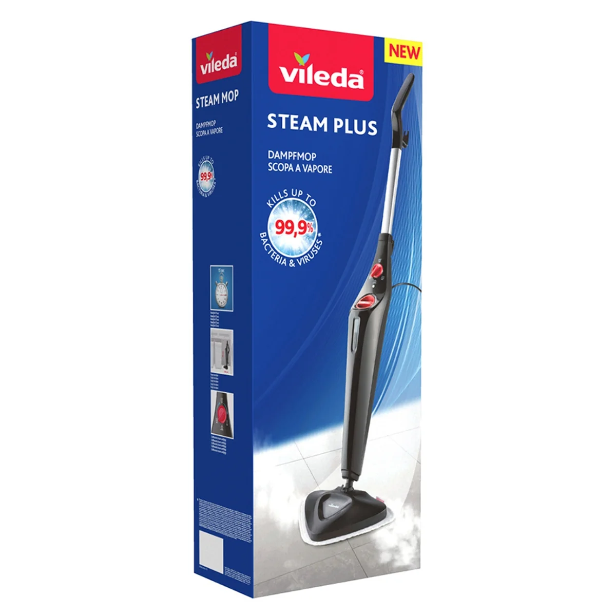 Vileda Steam Plus mop parowy, 1 sztuka + 2 wkłady
