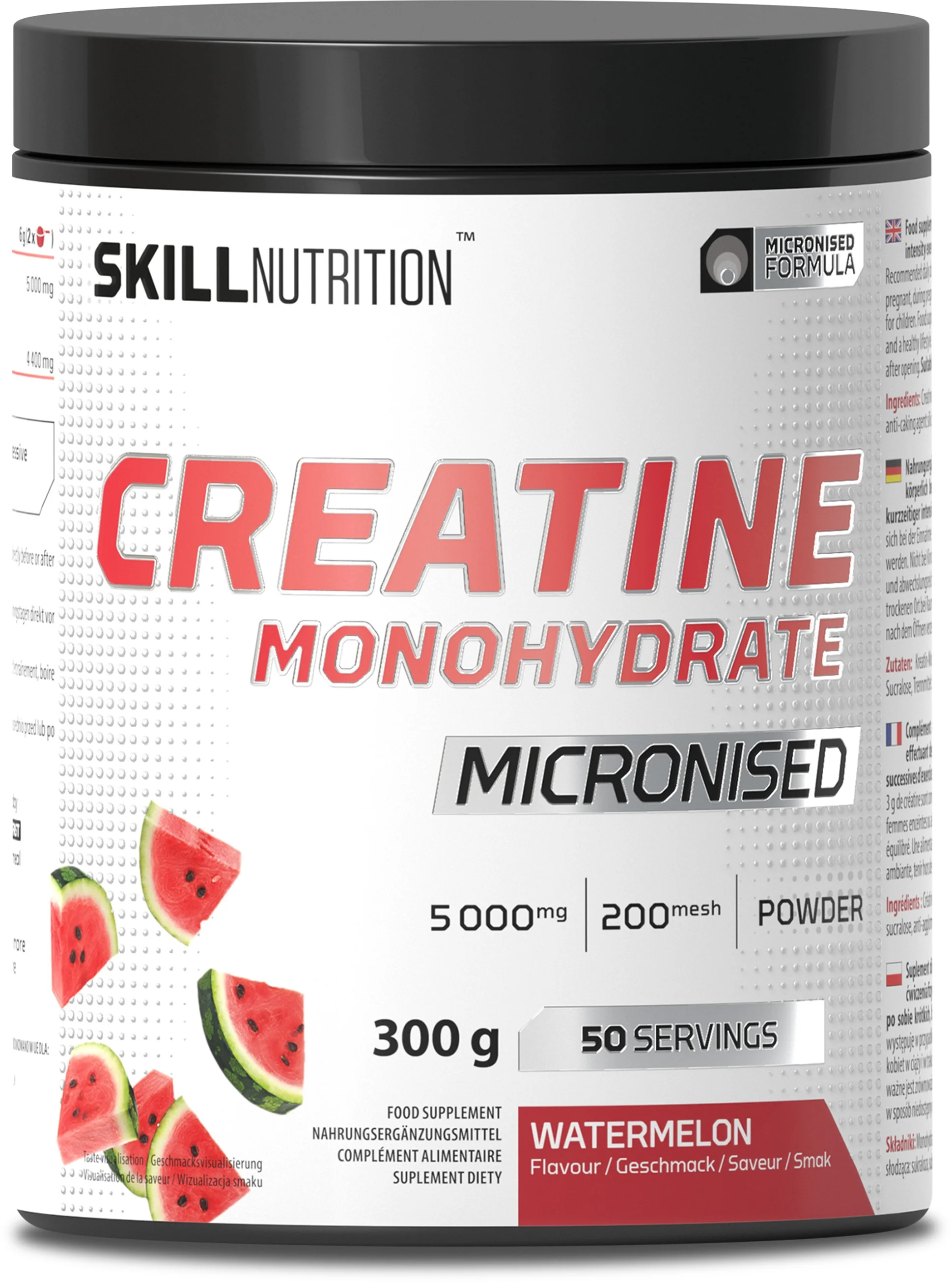 Skill Kreatyna Micronised Monohydrate arbuz, proszek, 300 g