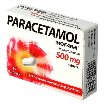 Paracetamol Biofarm 0,5g, 6 tabletek 