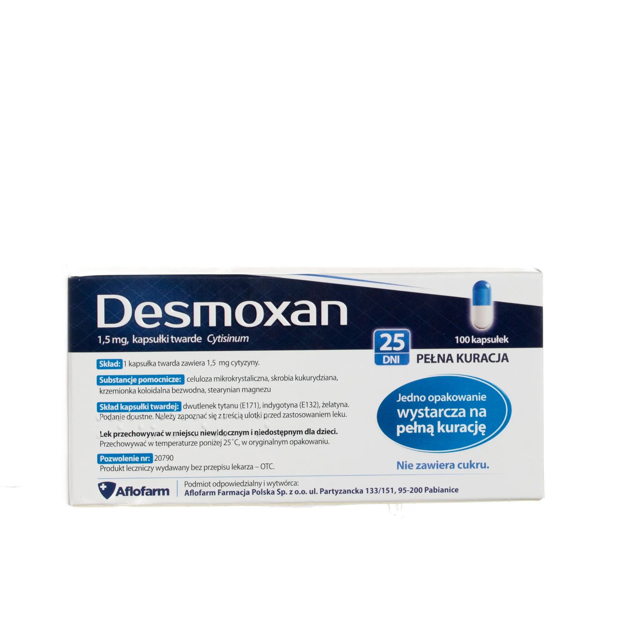 Desmoxan 1,5 mg, kapsułki twarde, Cytisinum, 100 kapsułek 