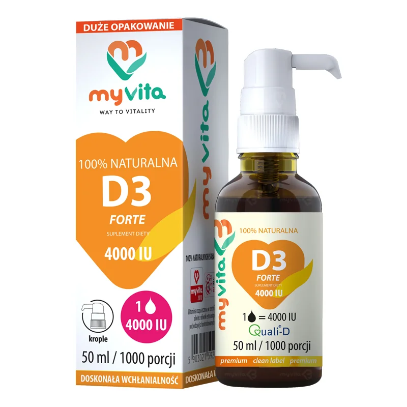 MyVita Silver Witamina D3 4000IU (100 mcg) Forte krople, 50 ml