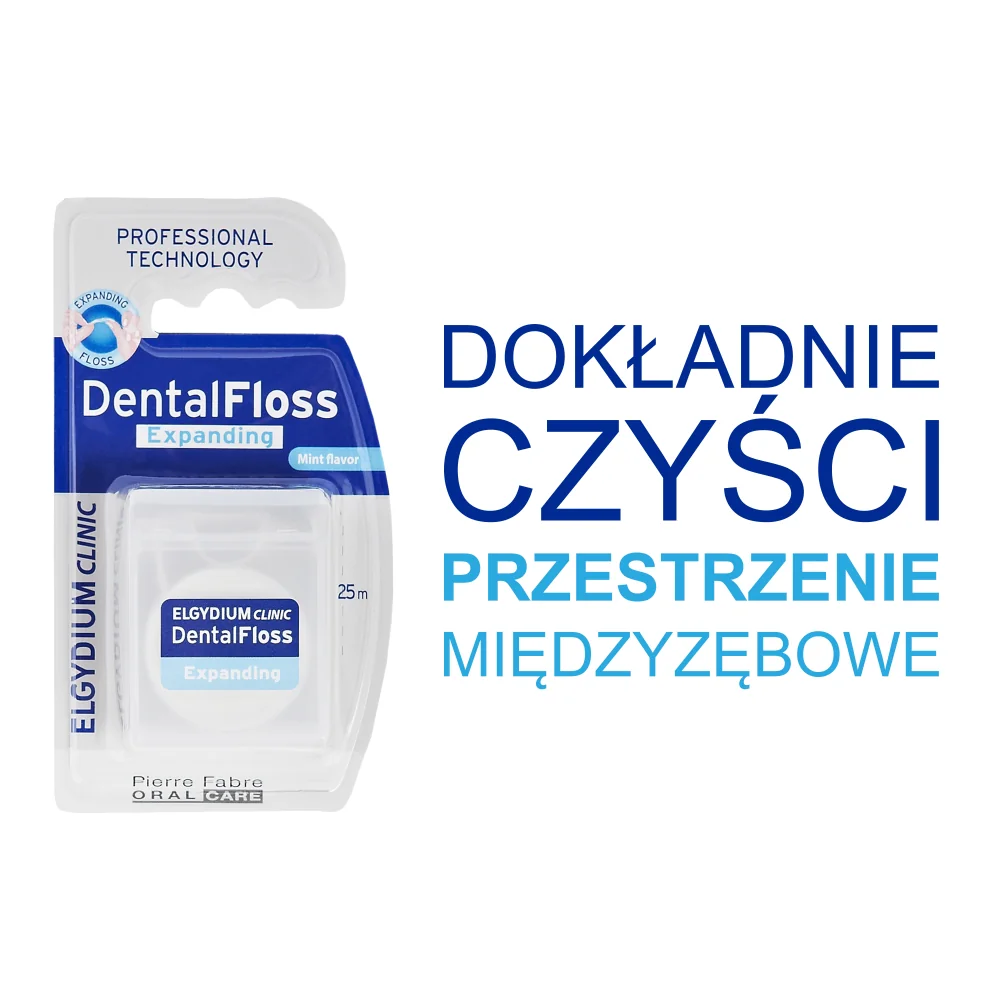 Elgydium Clinic DentalFloss nić dentystyczna pęczniejąca, 25 m