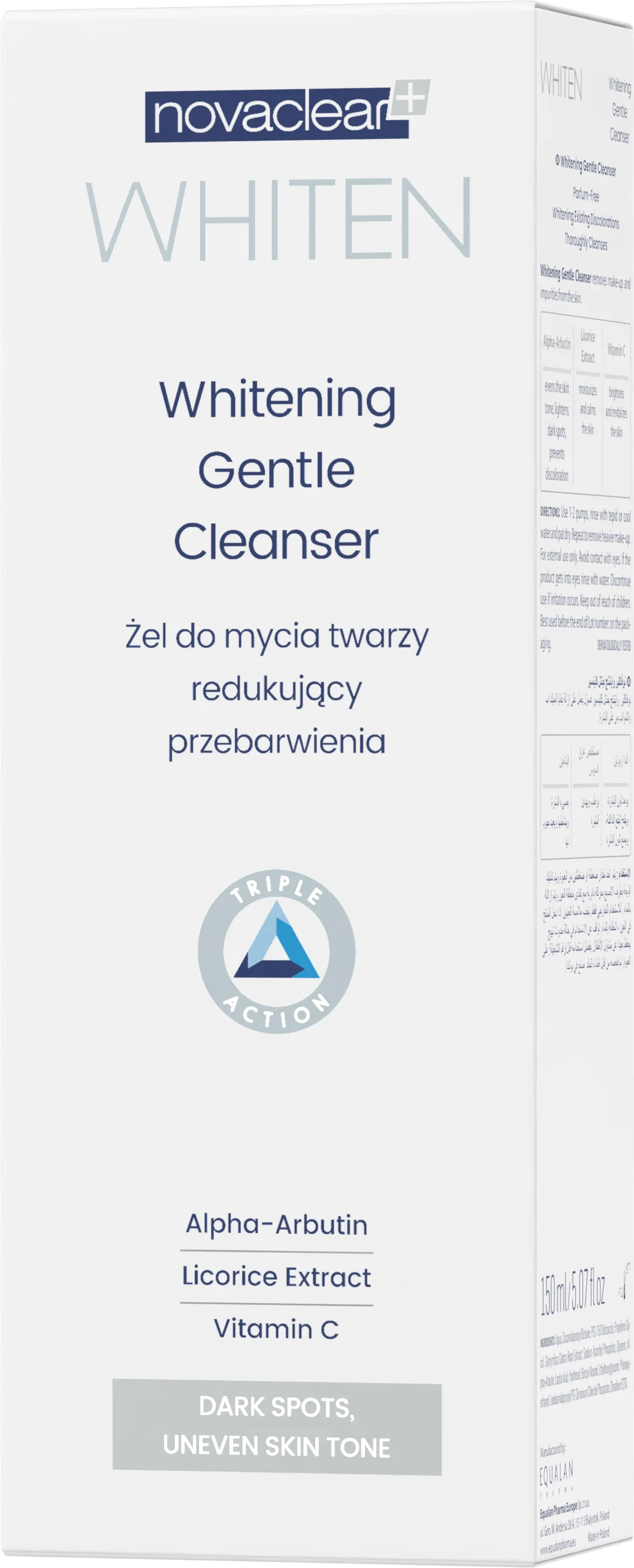 Equalan Novaclear Whiten Whitening Gentle Cleanser żel wybielający do mycia twarzy, 150 ml