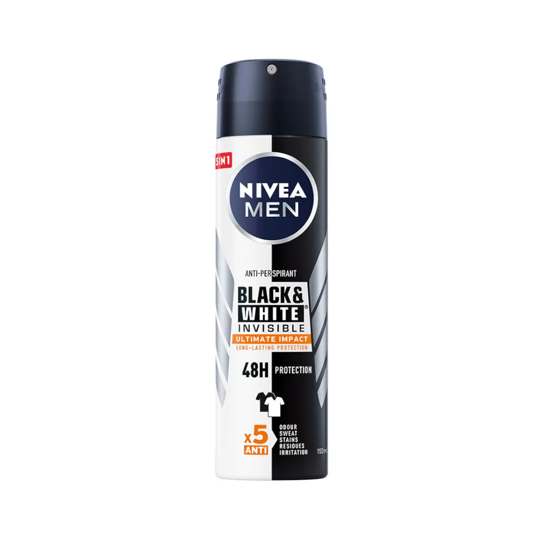 Nivea Black&White Ultimate Impact antyperspirant w spray`u, 150 ml