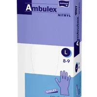 Ambulex Nitryl, rękawice zabiegowe bezpudrowe, niejałowe, rozmiar L, fioletowe, 100 sztuk