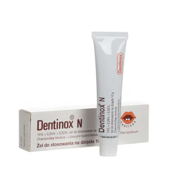 Dentinox N (150 mg + 3,4 mg + 32 mg)/g, żel do stosowania na dziąsła, 10 g 