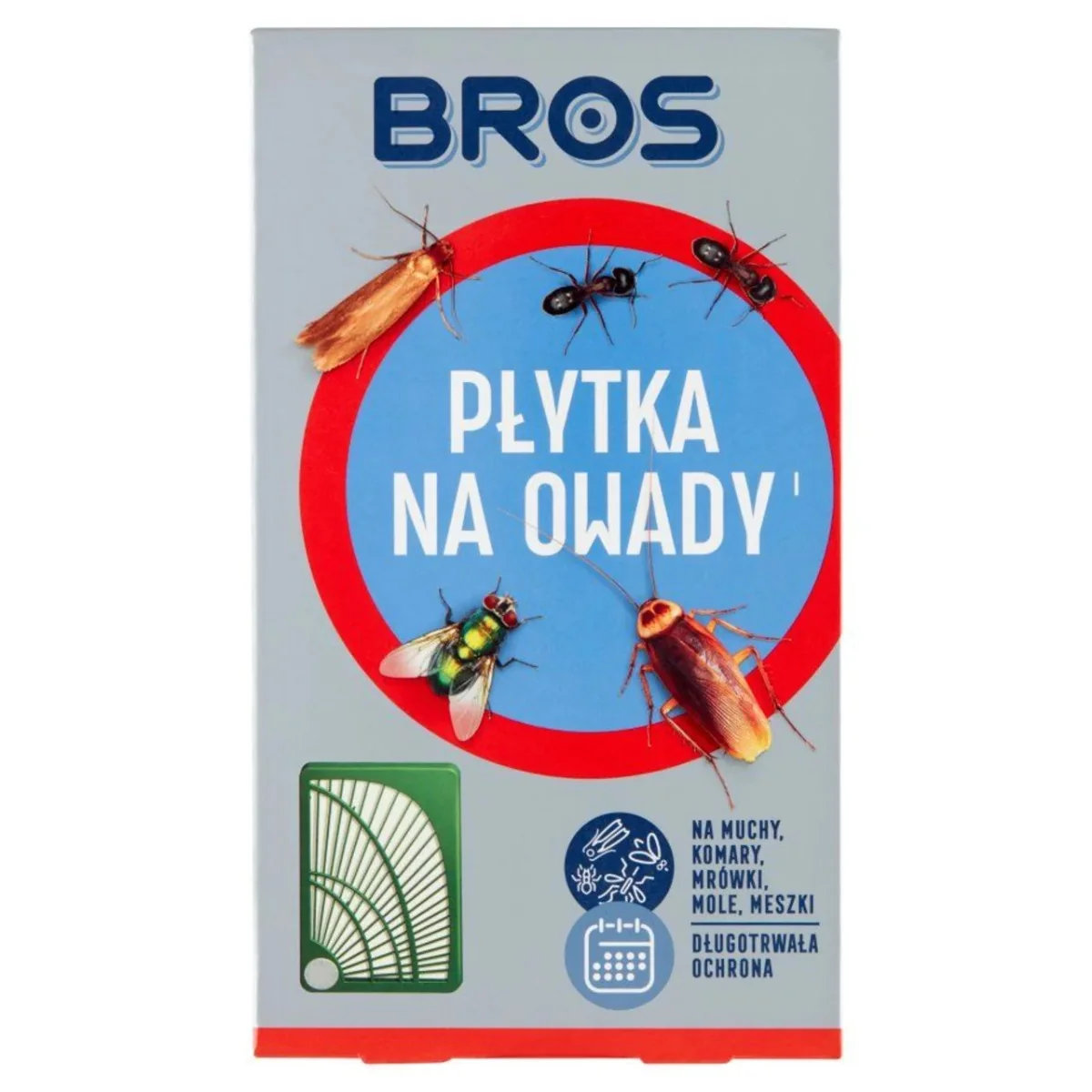 BROS płytka na owady na muchy, komary, mrówki i mole, 1 sztuka