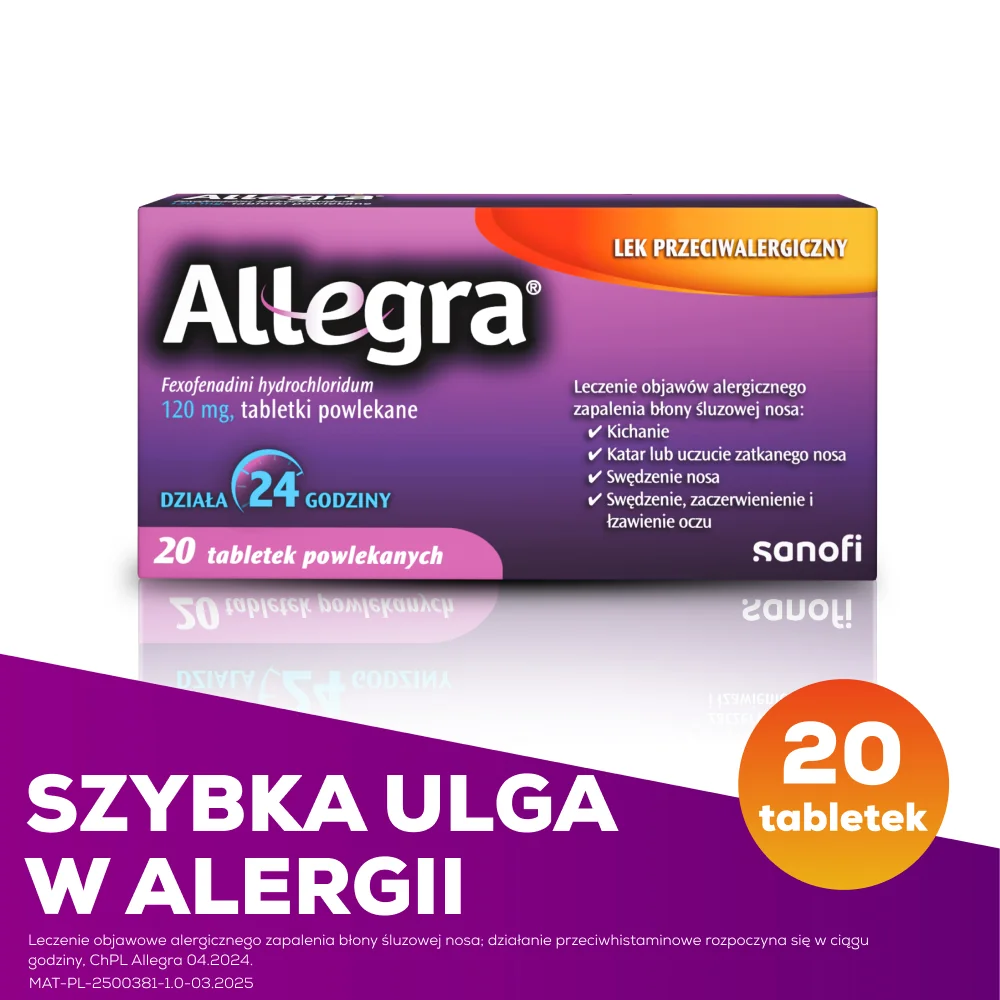 Allegra 120 mg, 20 tabletek powlekanych