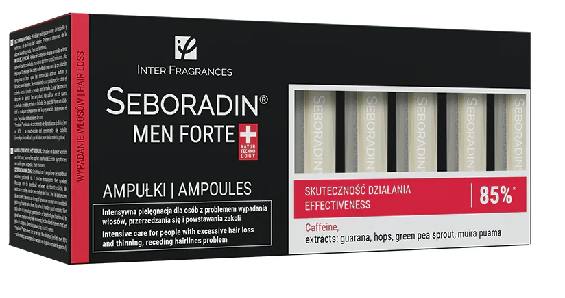 Seboradin Men Forte kuracja przeciw wypadaniu włosów dla mężczyzn, 5,5 ml x 14 ampułek