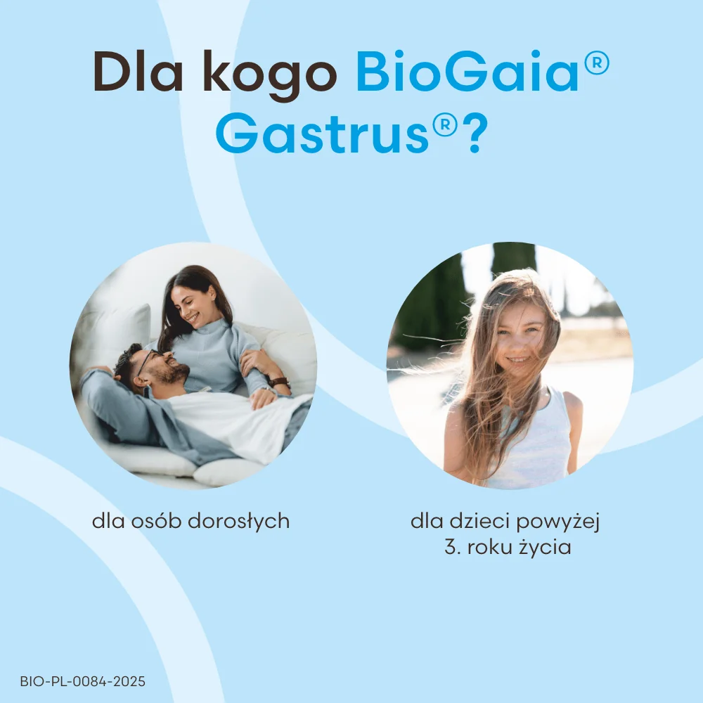 BioGaia Gastrus suplement diety, smak mandarynkowy, 30 tabletek do żucia