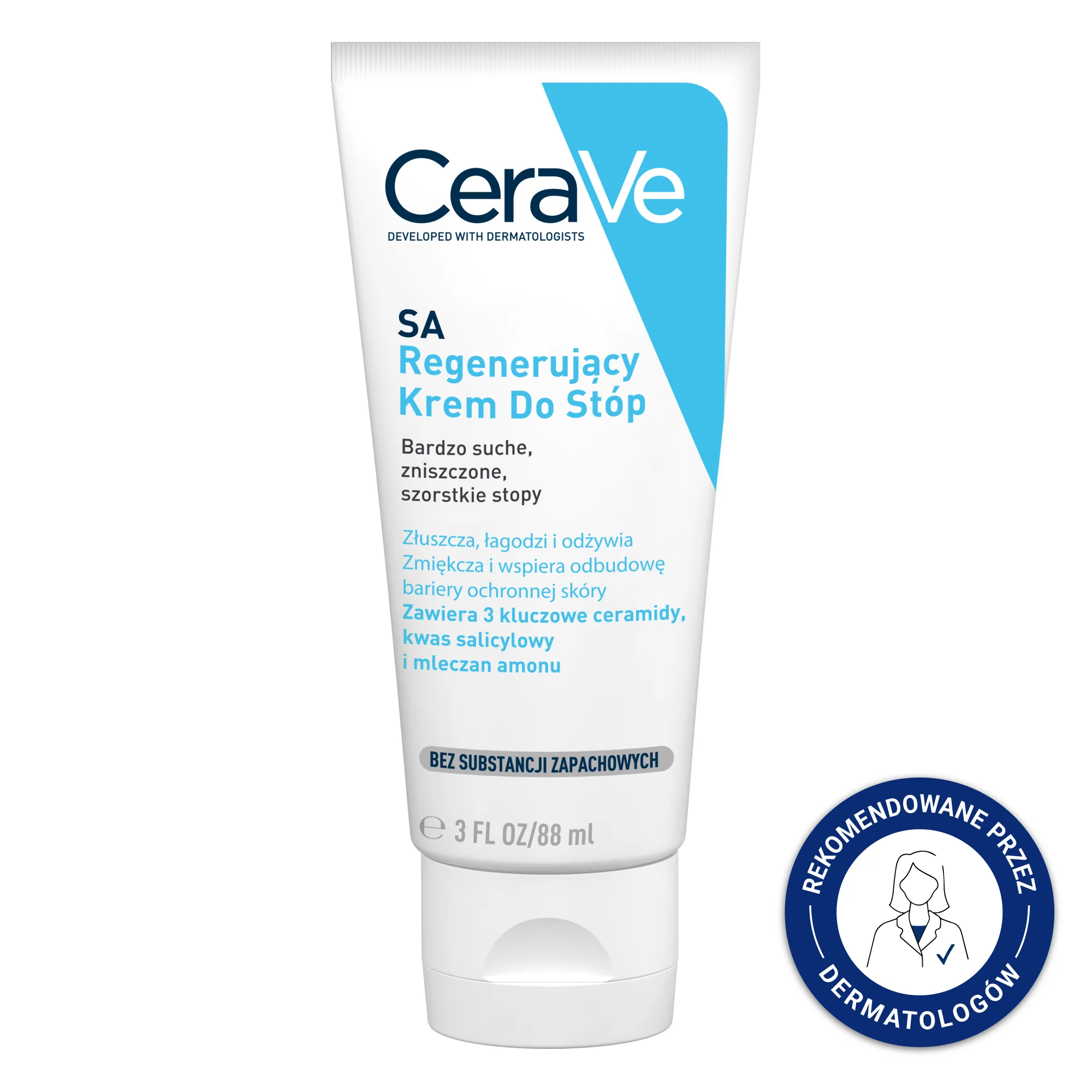 CeraVe SA, krem regenerujący do stóp z ceramidami, 88 ml