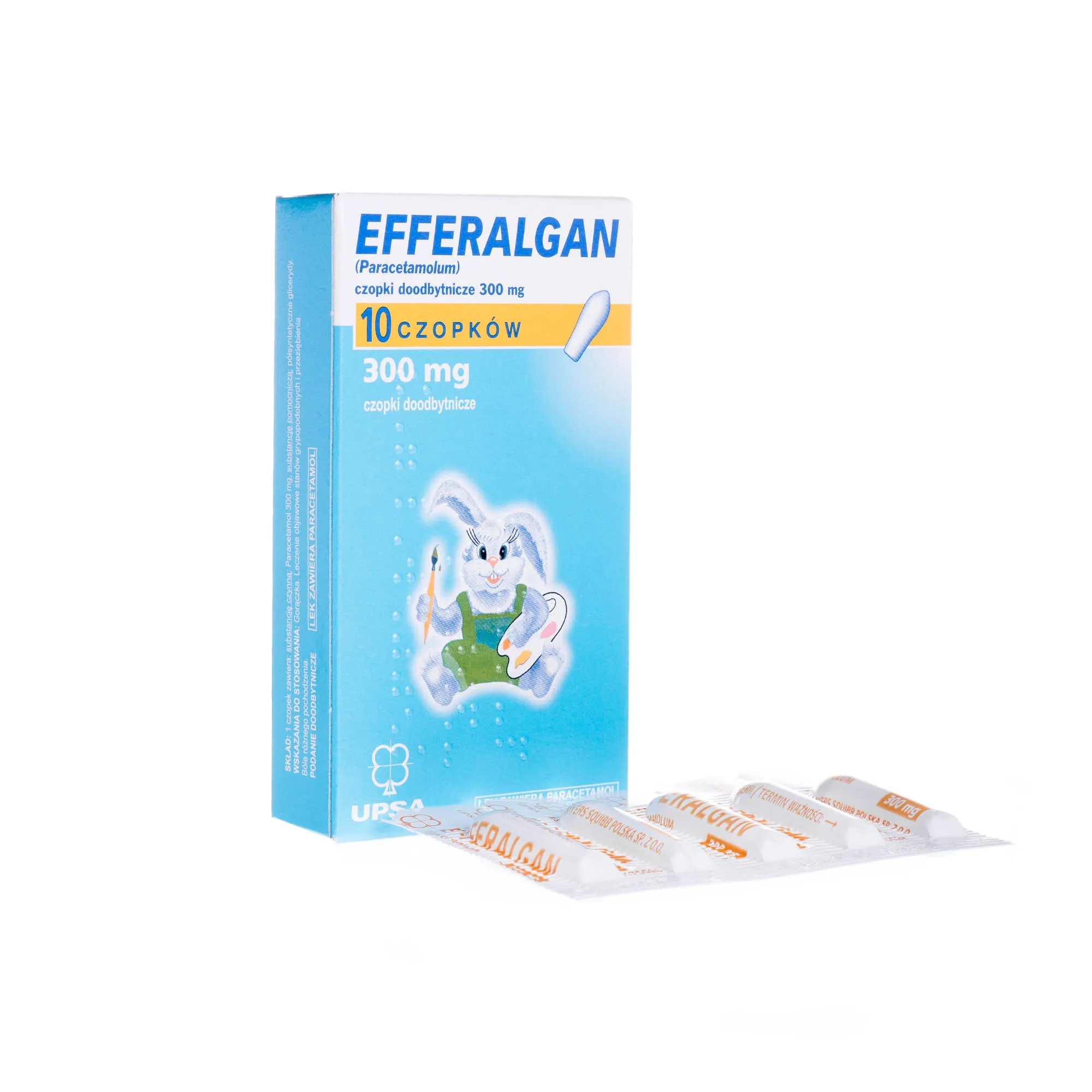 Efferalgan ( Paracetamolum ) - 10 czopków 300 mg, czopki doodbytnicze
