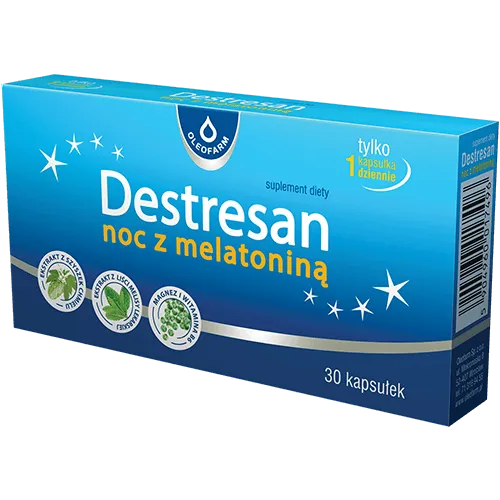 Destresan Noc z Melatoniną, suplement diety, 30 kapsułek