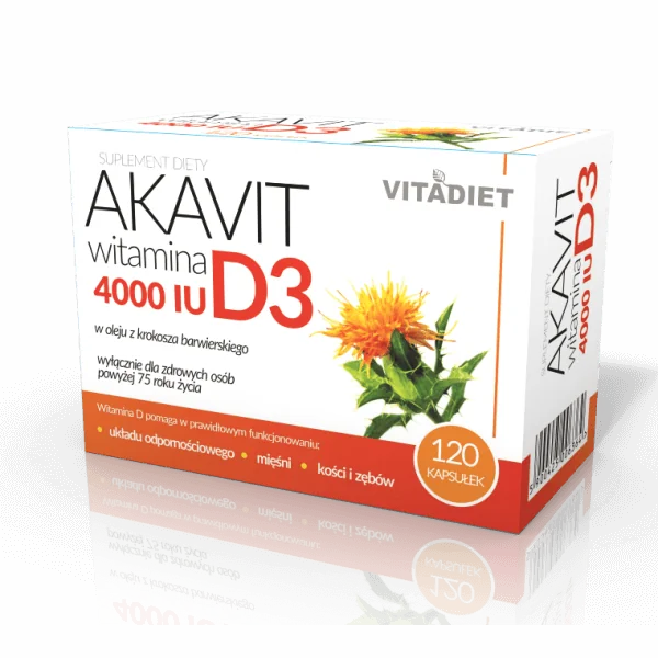 Akavit witamina D3 4000 IU, 120 kapsułek