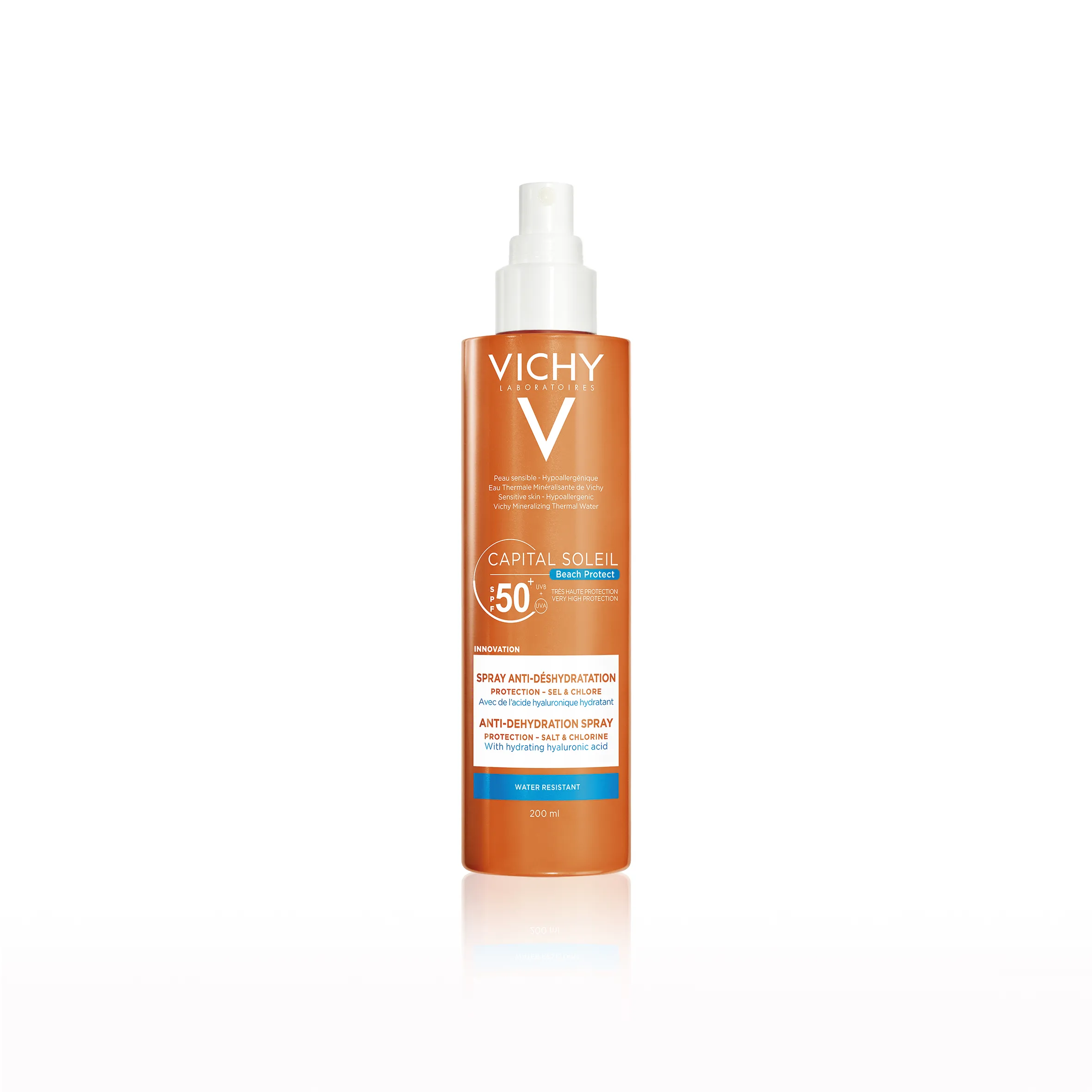 Vichy Capital Soleil, spray ochronny z kwasem hialuronowym, spf50+, 200 ml