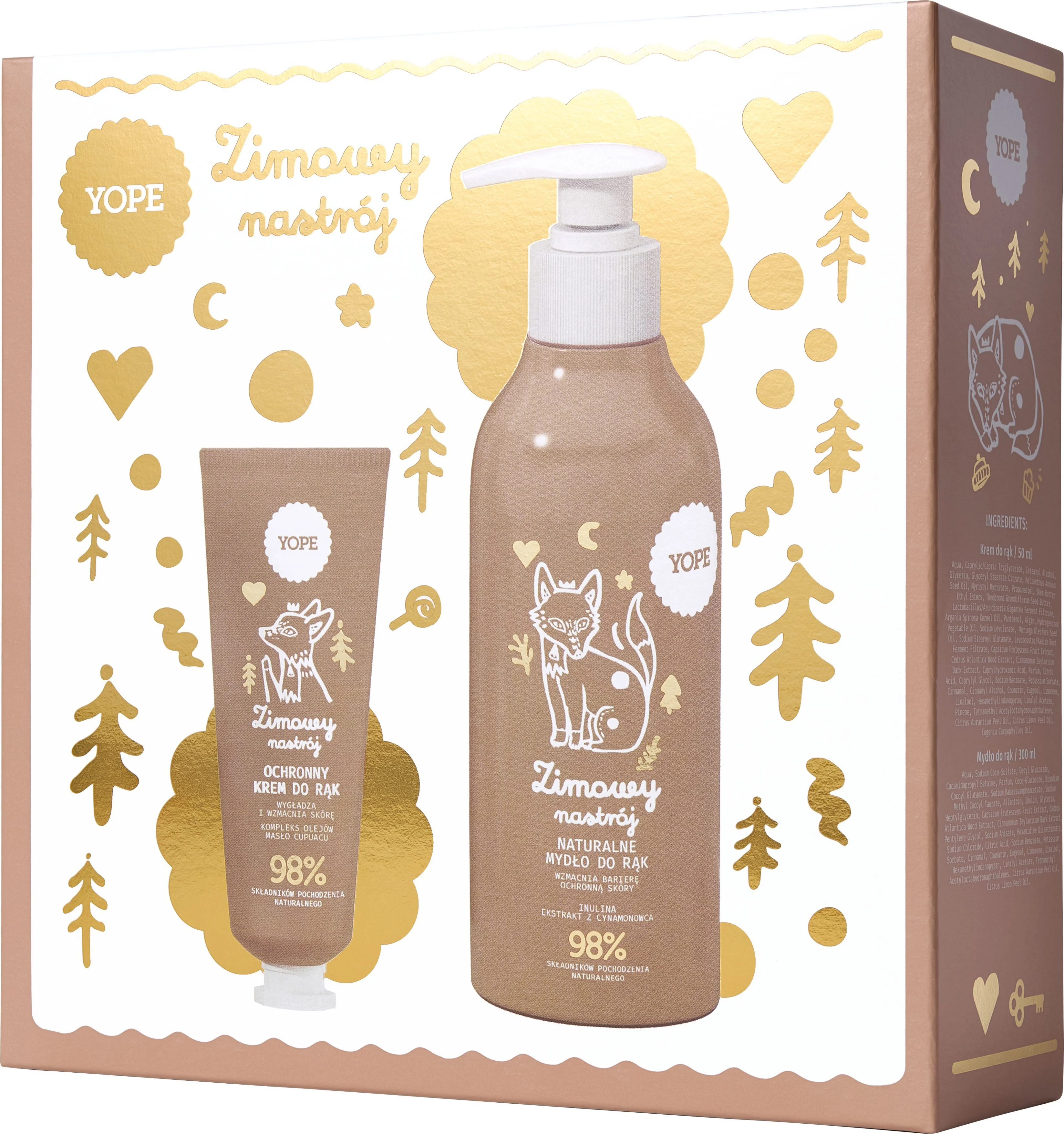 Yope Zestaw Zimowy Nastrój mydło, 300 ml + krem do rąk, 50 ml