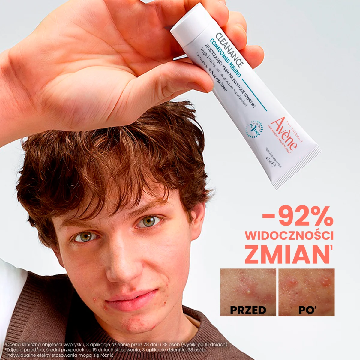Avène Cleanance Comedomed Peeling złuszczający krem na nasilone wypryski, 40 ml