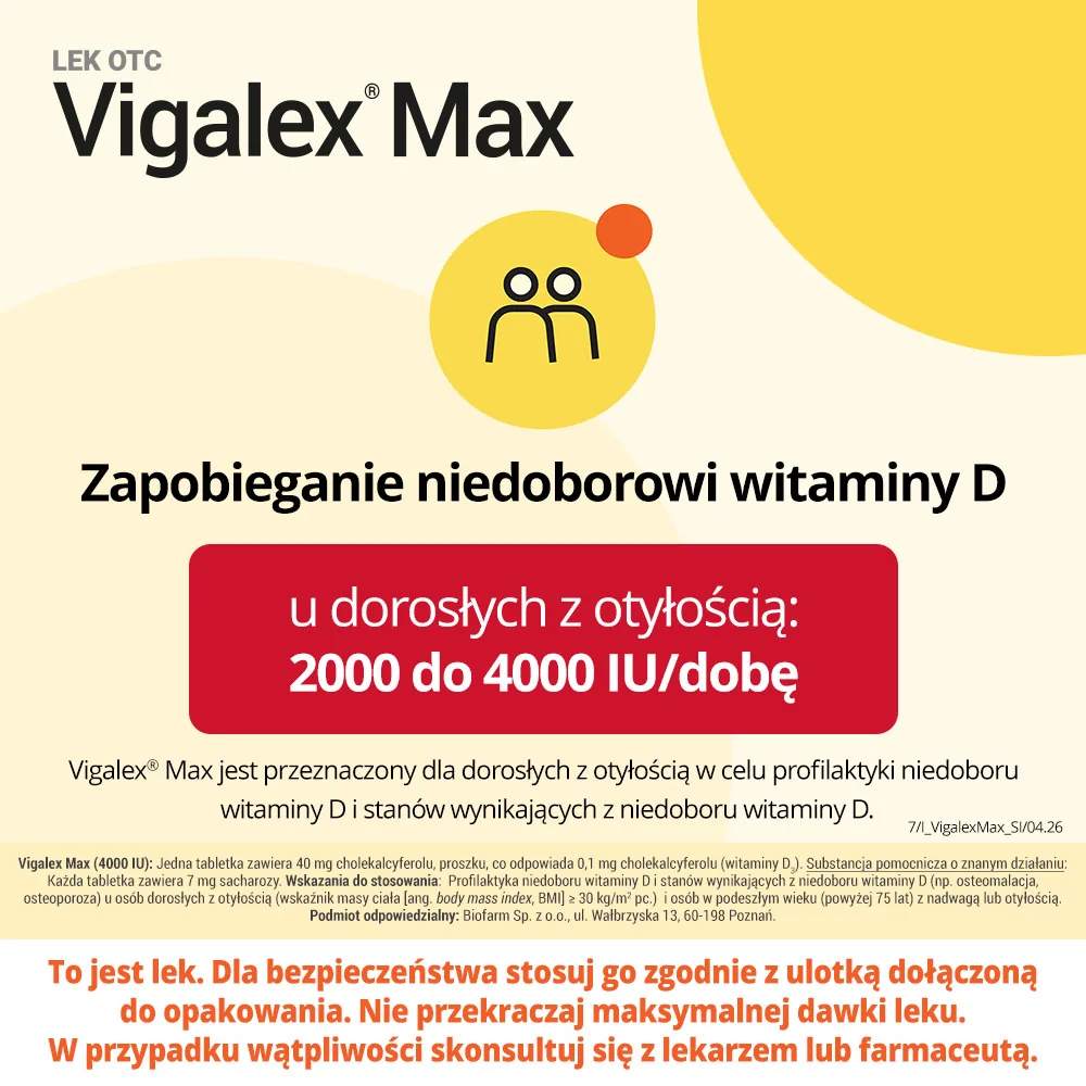 Vigalex Max 4000 IU (100 µg), 60 tabletek