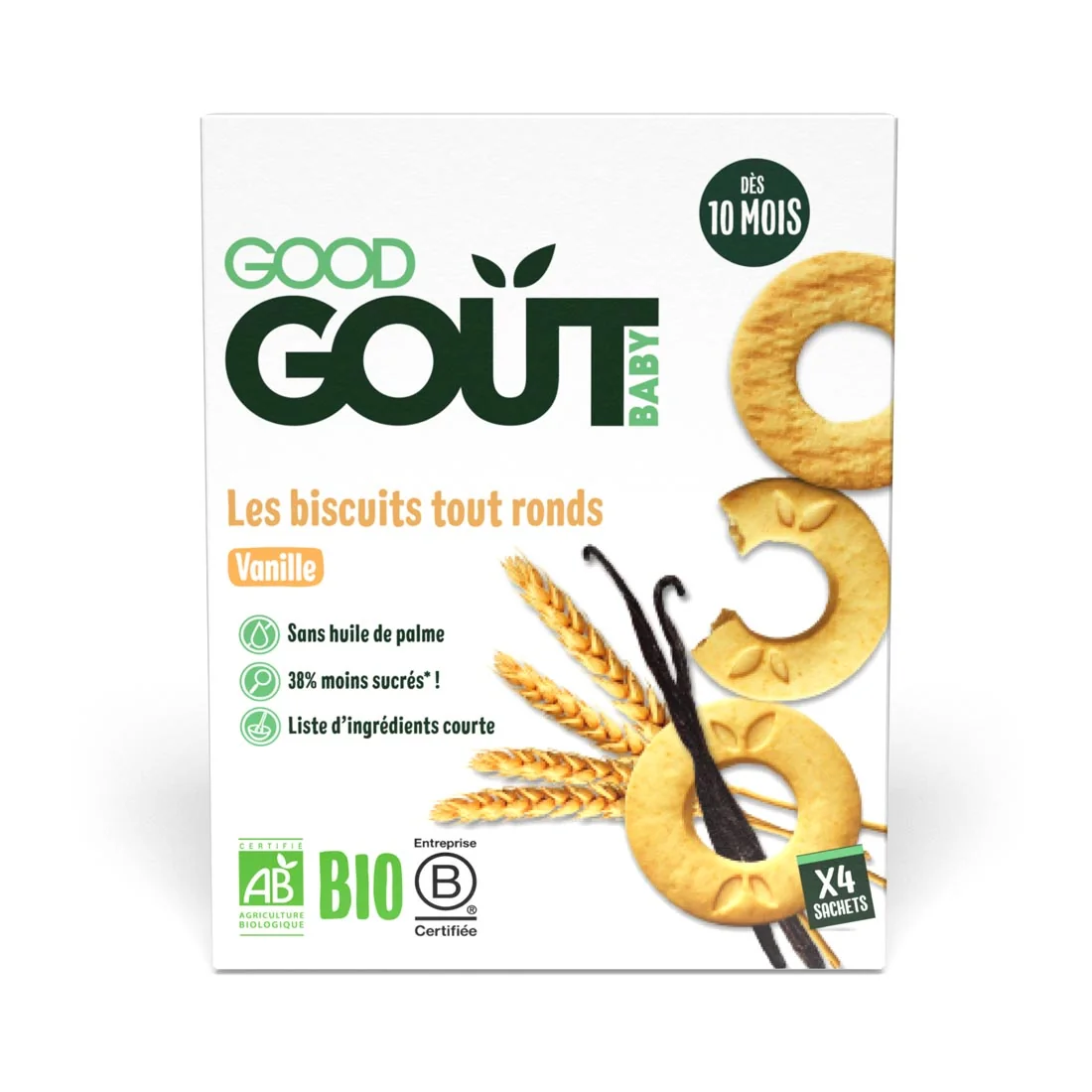Good Gout BIO ciasteczka waniliowe, 80 g