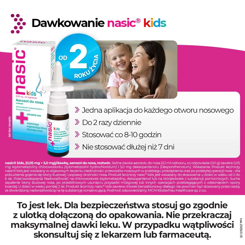 Nasic kids (0,05 mg + 5,0 mg)/dawkę, aerozol do nosa