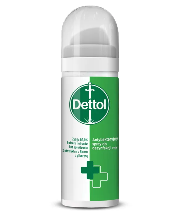 Dettol, antybakteryjny spray do dezynfekcji rąk, 50 ml