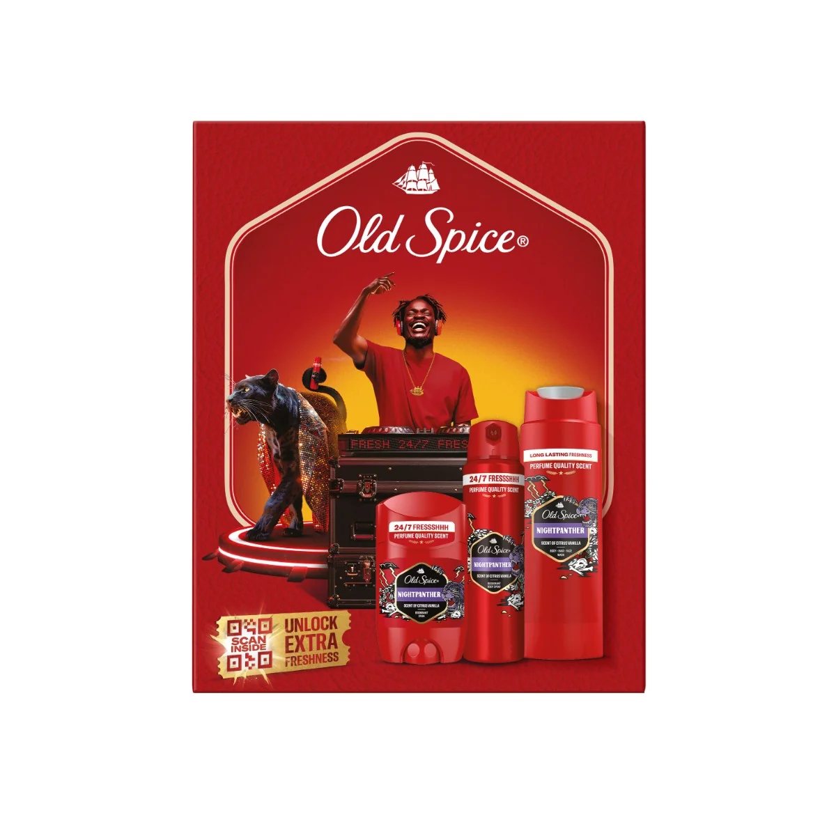 Old Spice DJ Zestaw Podarunkowy dezodorant w sztyfcie, 50 ml + dezodorant w sprayu, 150 ml + żel pod prysznic, 250 ml
