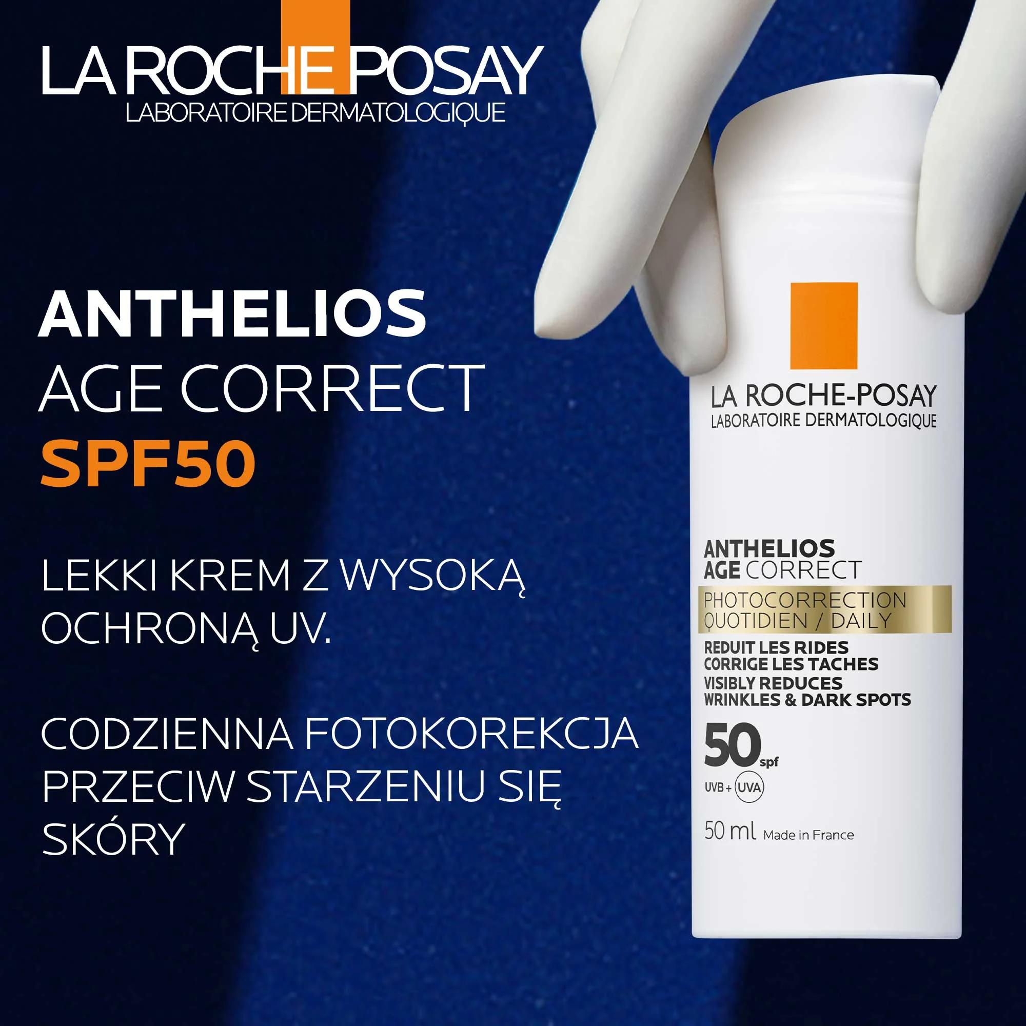La Roche-Posay Anthelios, Codzienna fotoprotekcja przeciwstarzeniowa SPF 50, 50 ml