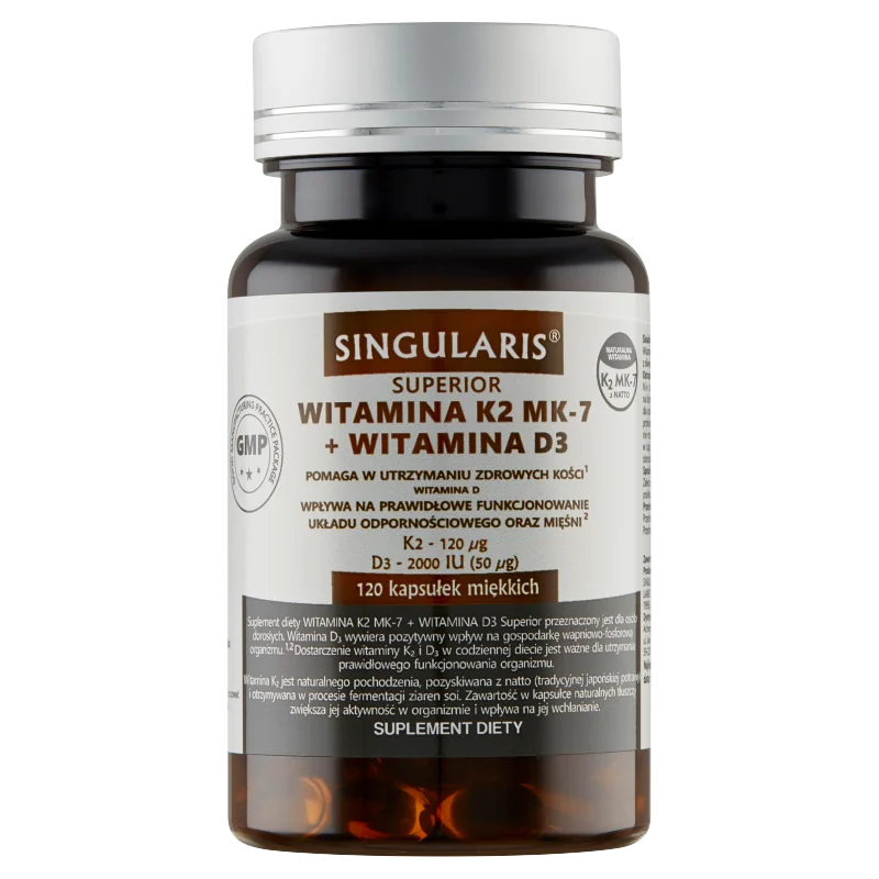 Singularis Superior witamina K2 MK7 120 µg + D3 2000 j.m, 120 kapsułek