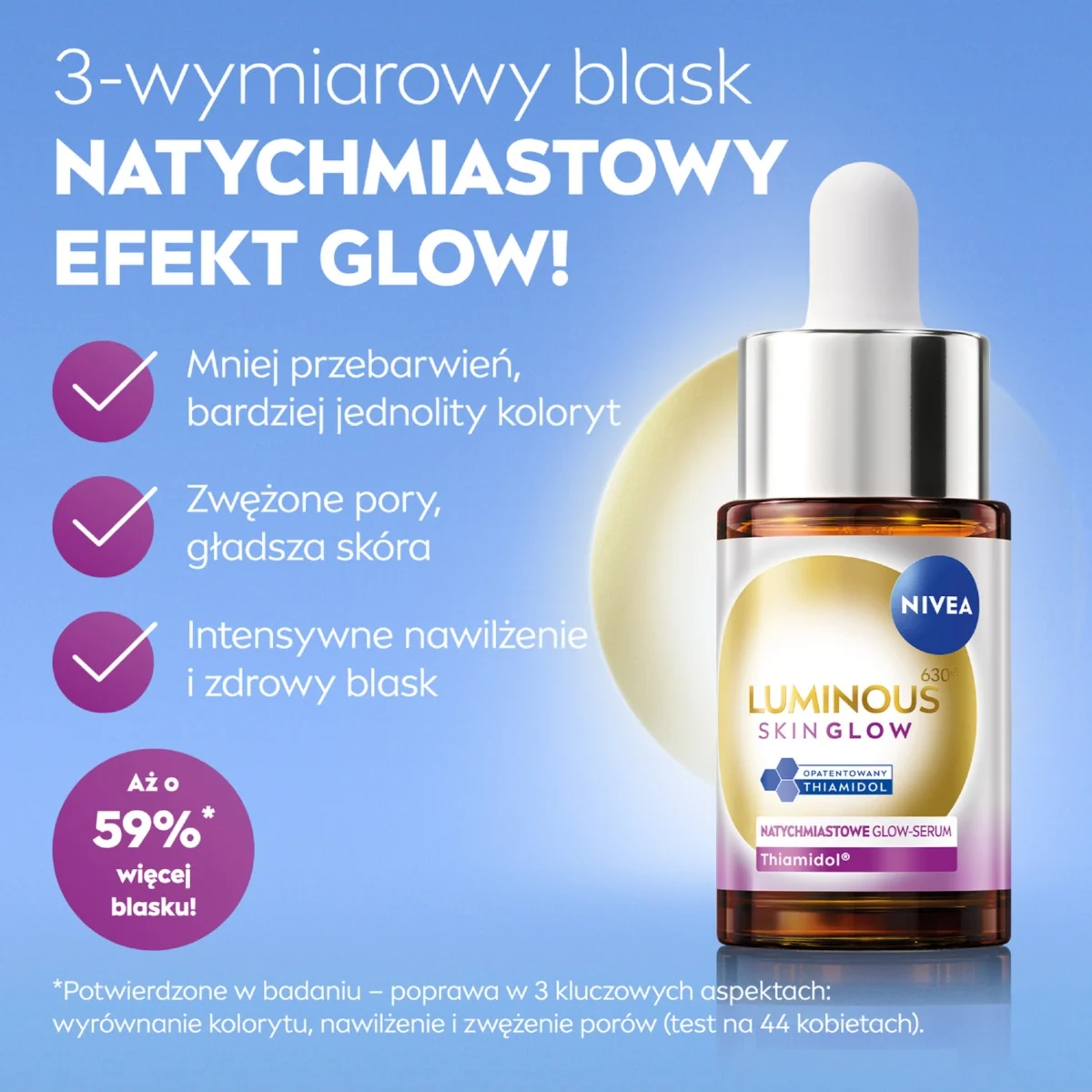 Nivea Luminous630 Skin Glow natychmiastowe glow-serum, 15 ml
