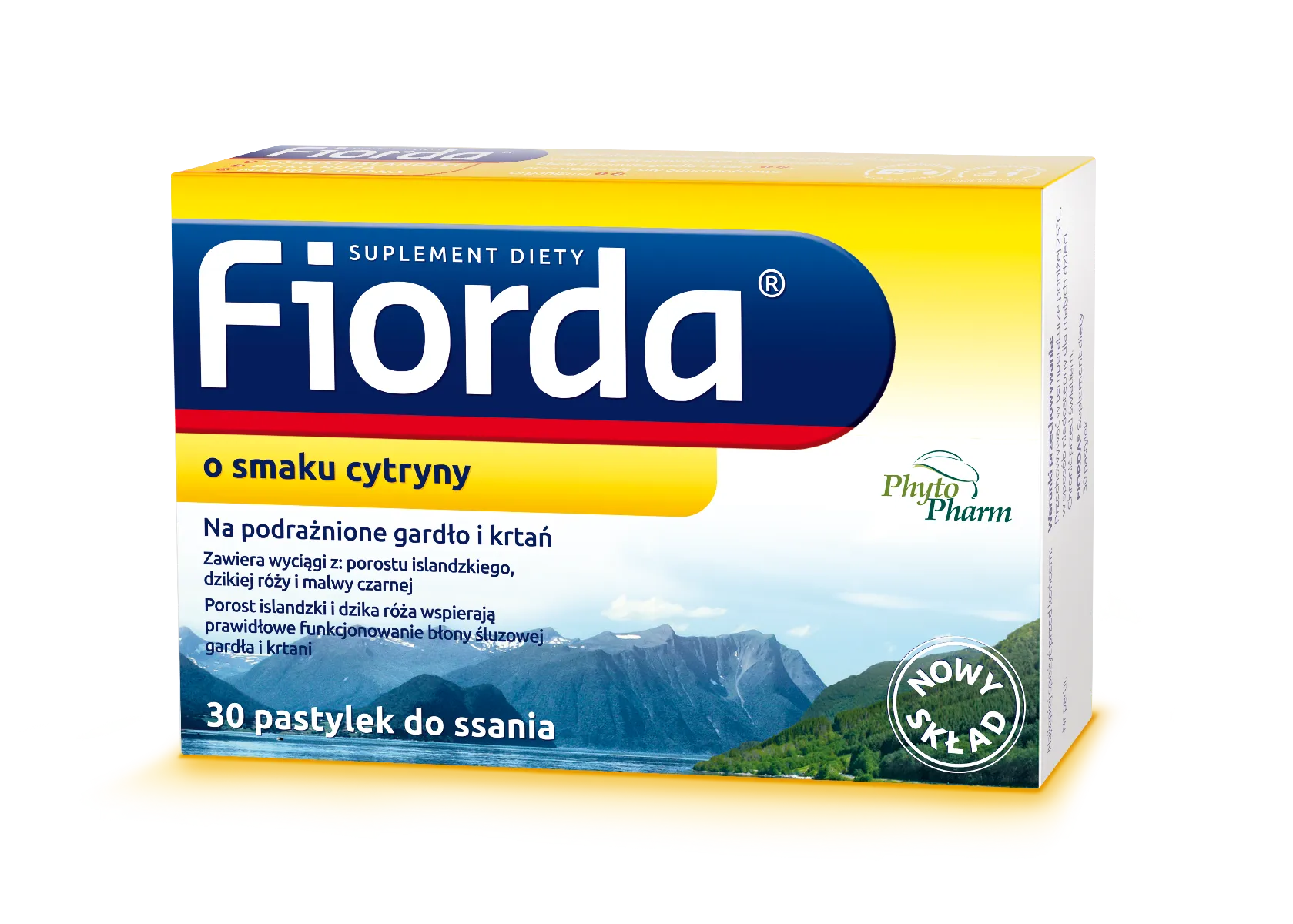 Fiorda - 30 pastylek do ssania o smaku cytrynowym