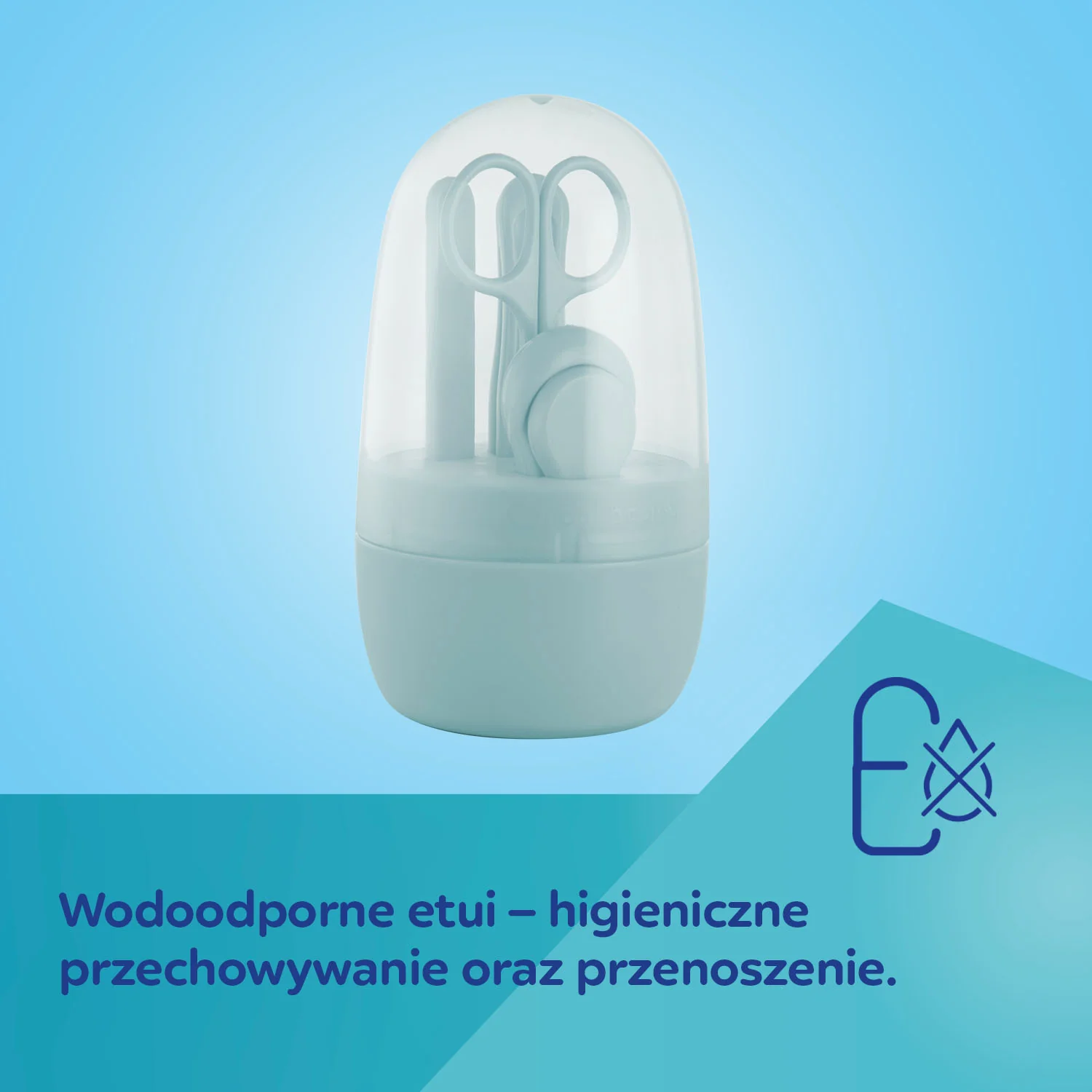 Canpol Babies Zestaw pielęgnacyjny do paznokci dla niemowląt i dzieci 0m+ niebieski, 4 sztuki