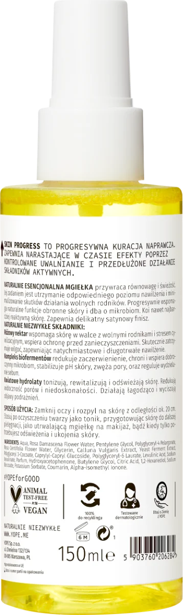 YOPE Skin Progress mgiełka do twarzy hydrobiotyczna, 150 ml