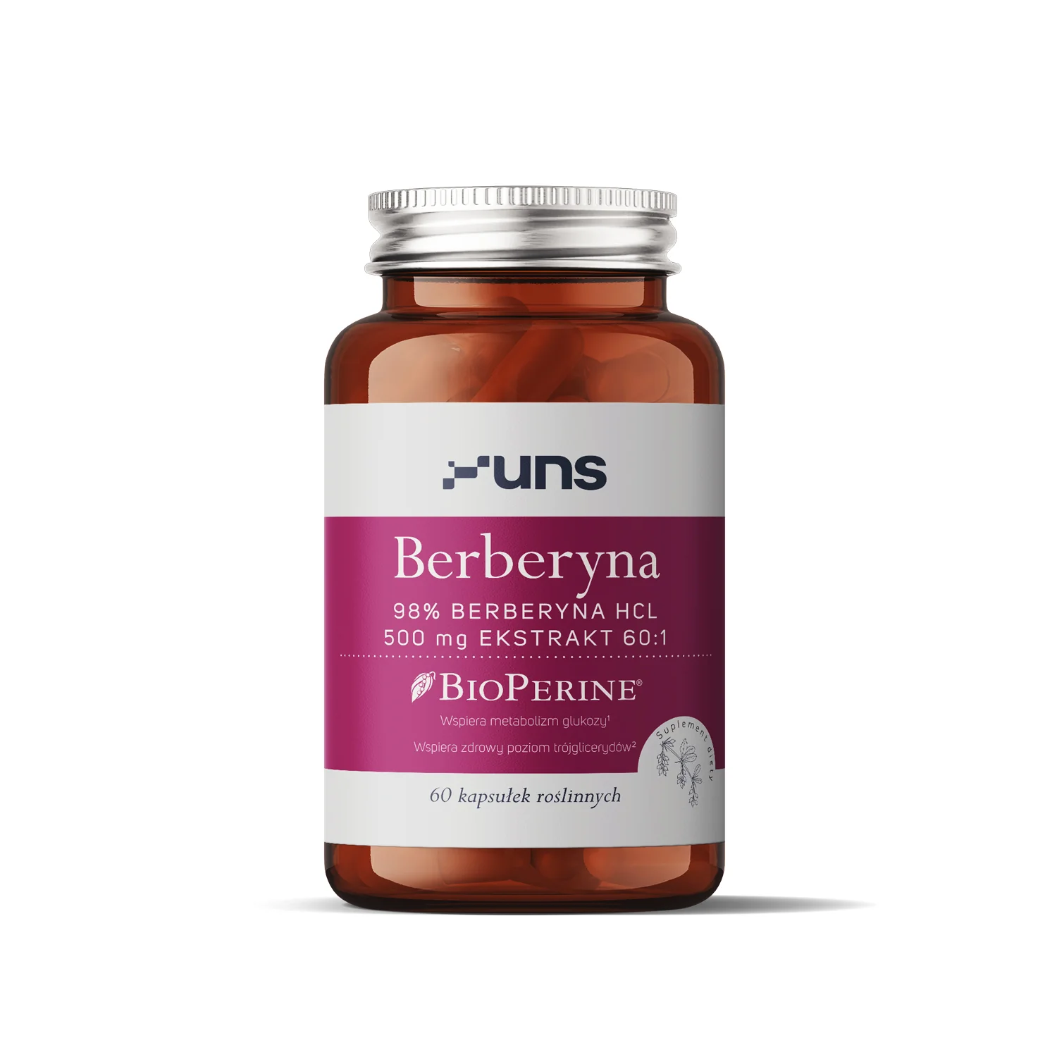 UNS Berberyna + BioPerine® Ekstrakt 40:1 60 wege kapsułek