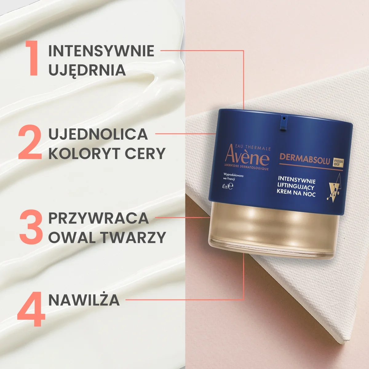 Avène Dermabsolu intensywnie liftingujący krem na noc, 50 ml