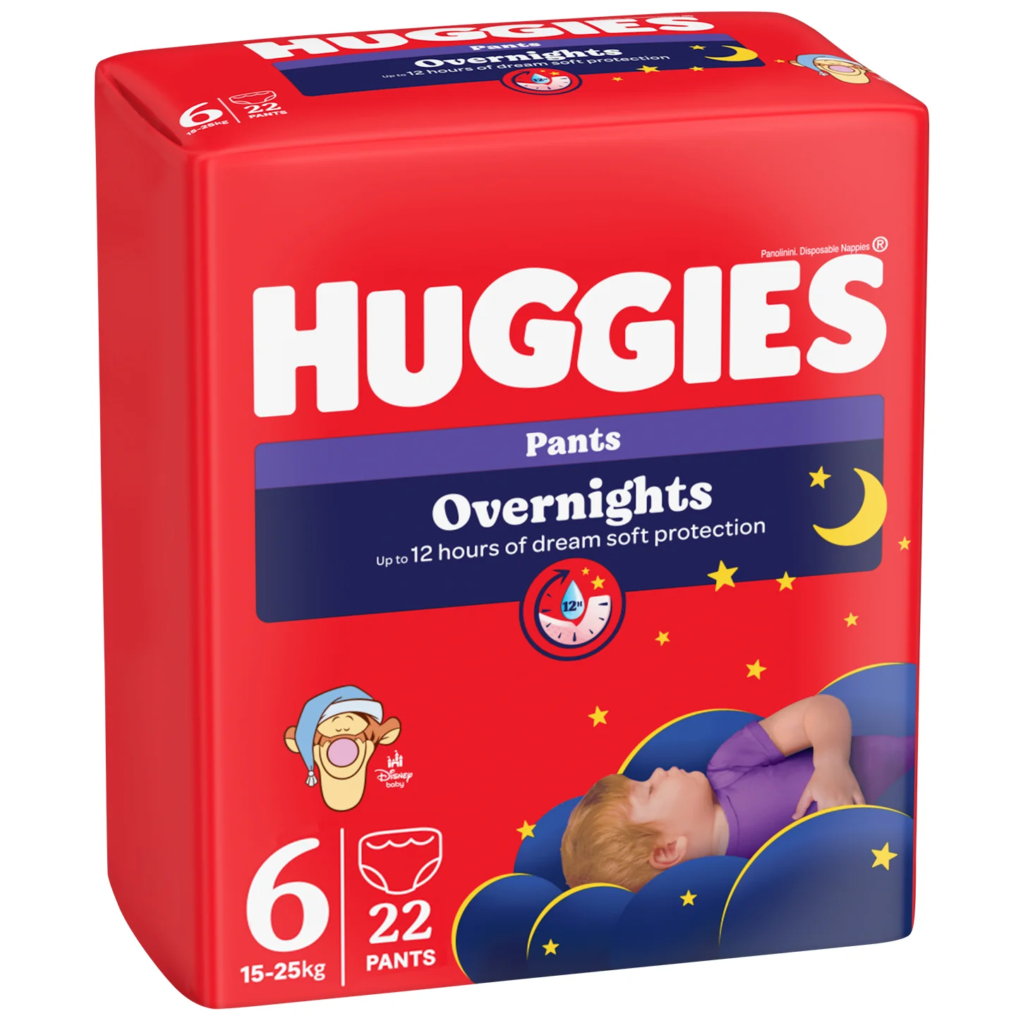 Huggies Overnights pieluchomajtki rozmiar 6, 15-25 kg, 22 sztuki