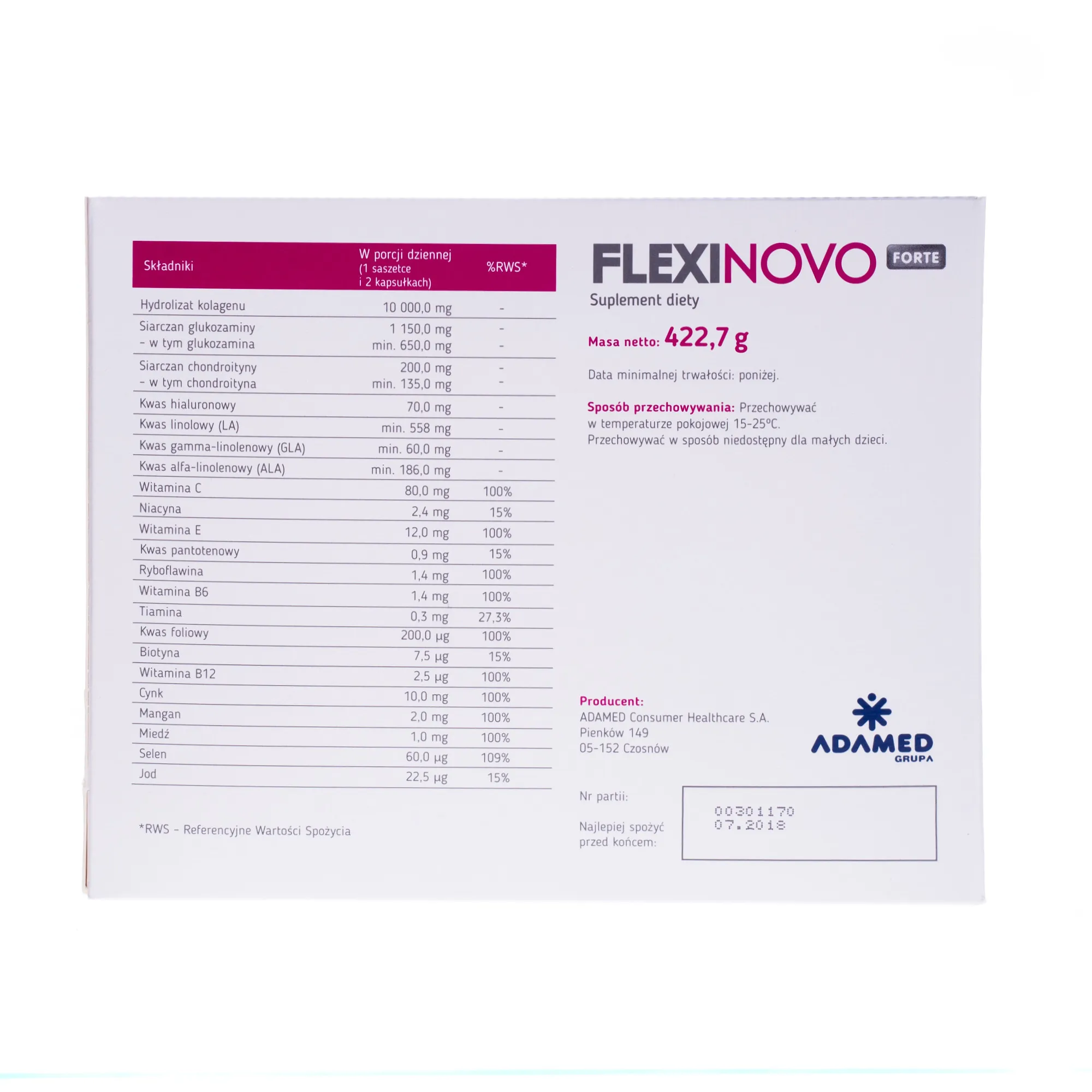 FlexiNovo Forte, suplement diety, 30 saszetek + 60 kapsułek 