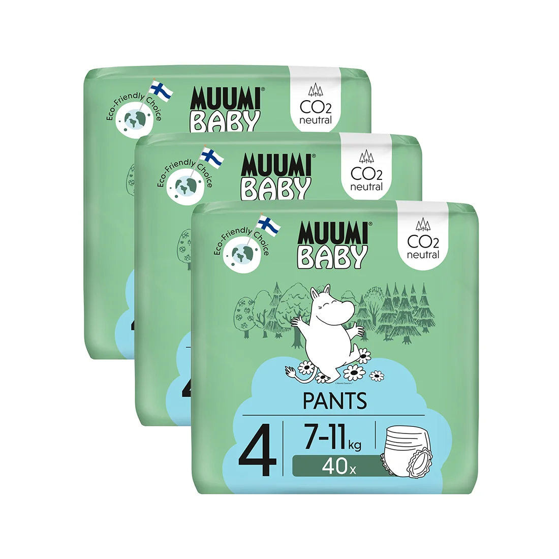 Muumi Baby Pants 4 Maxi pieluszki 7-11 kg, 120 szt.