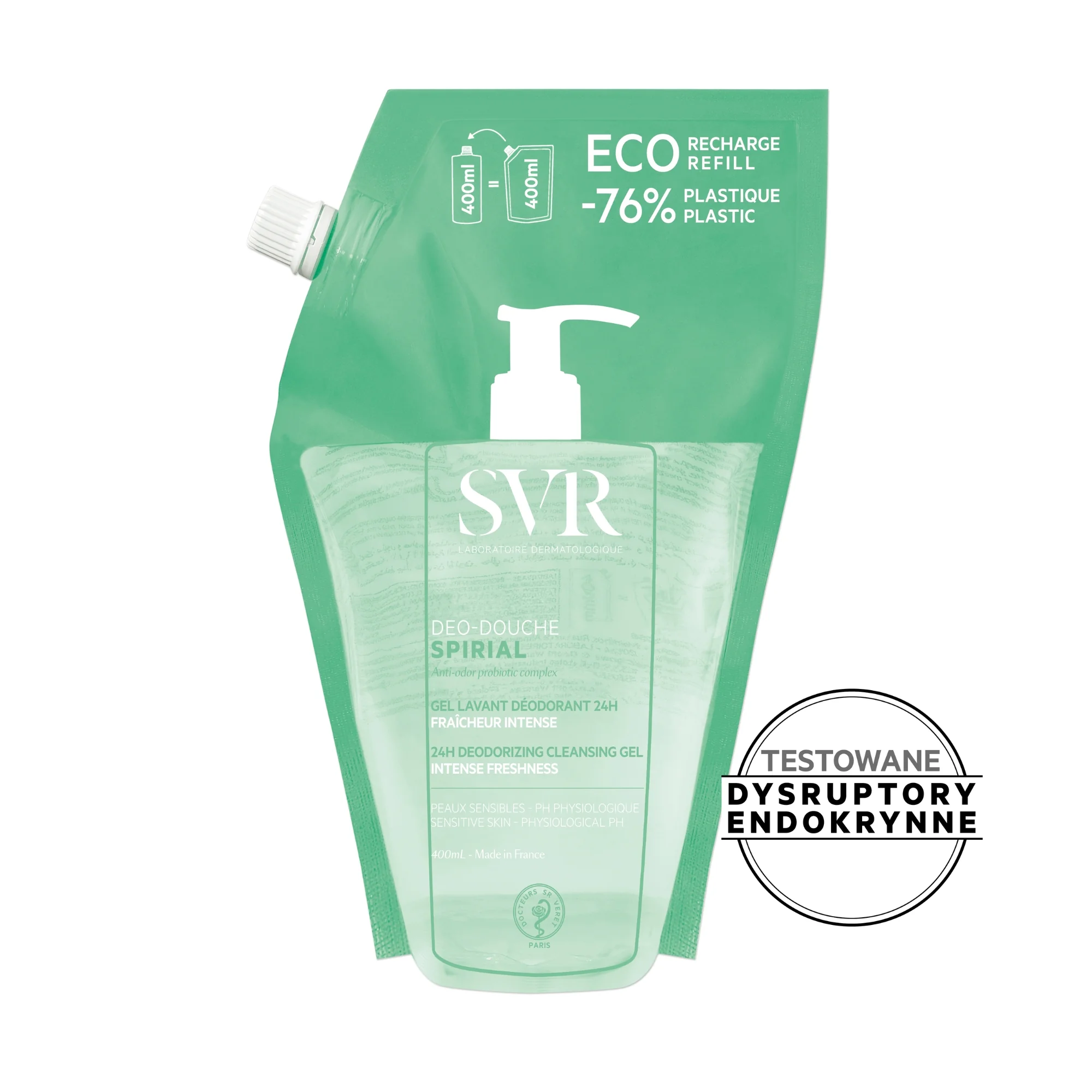 SVR Spirial Deo Douche Refill żel dezodorujący do ciała zapas, 400 ml