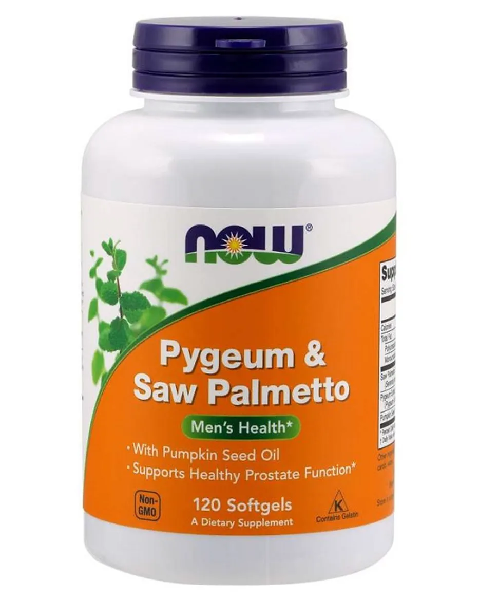 Now Foods Pygeum Saw Palmetto, suplement diety, 120 kapsułek