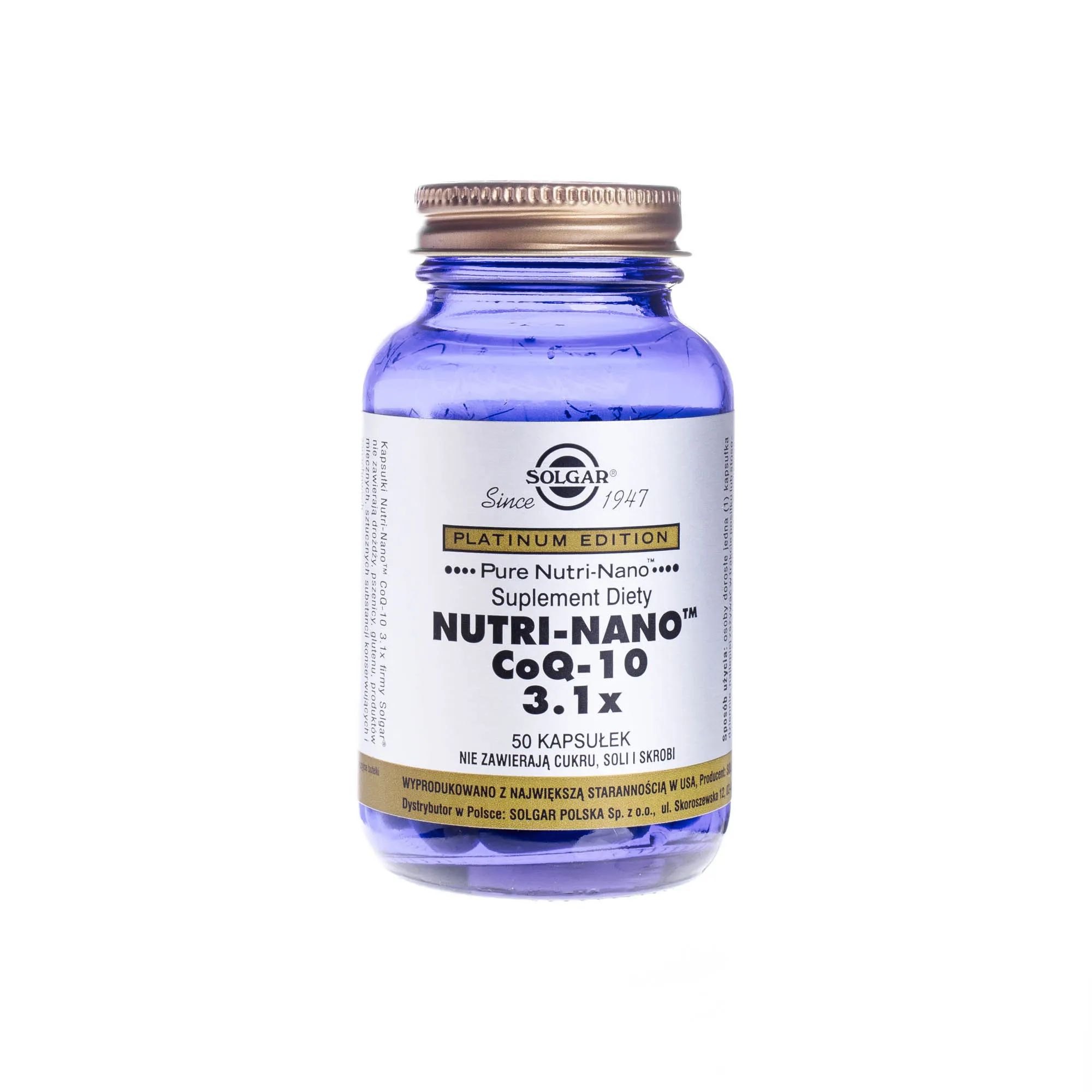 Solgar Nutri-nano CoQ-10 3.1x, suplement diety, 50 kapsułek 