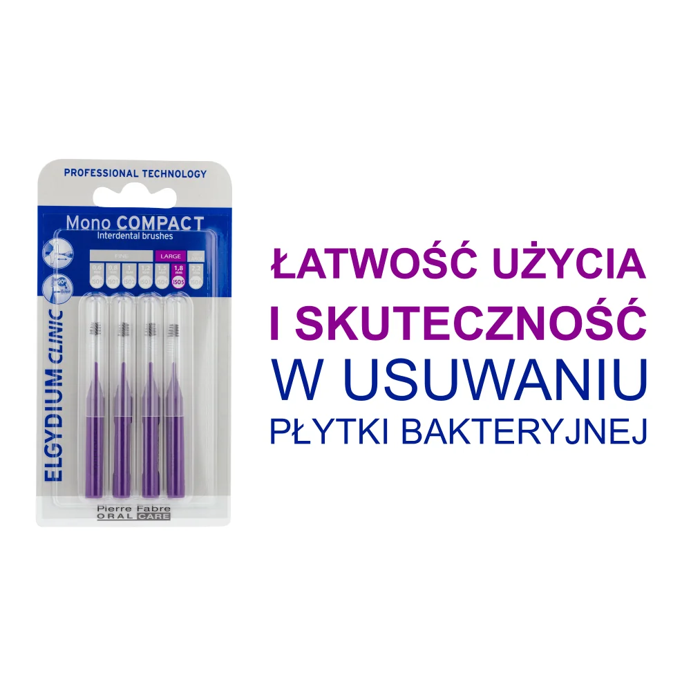 Elgydium Clinic Mono Compact 5 szczoteczki międzyzębowe purpurowe, 4 szt.