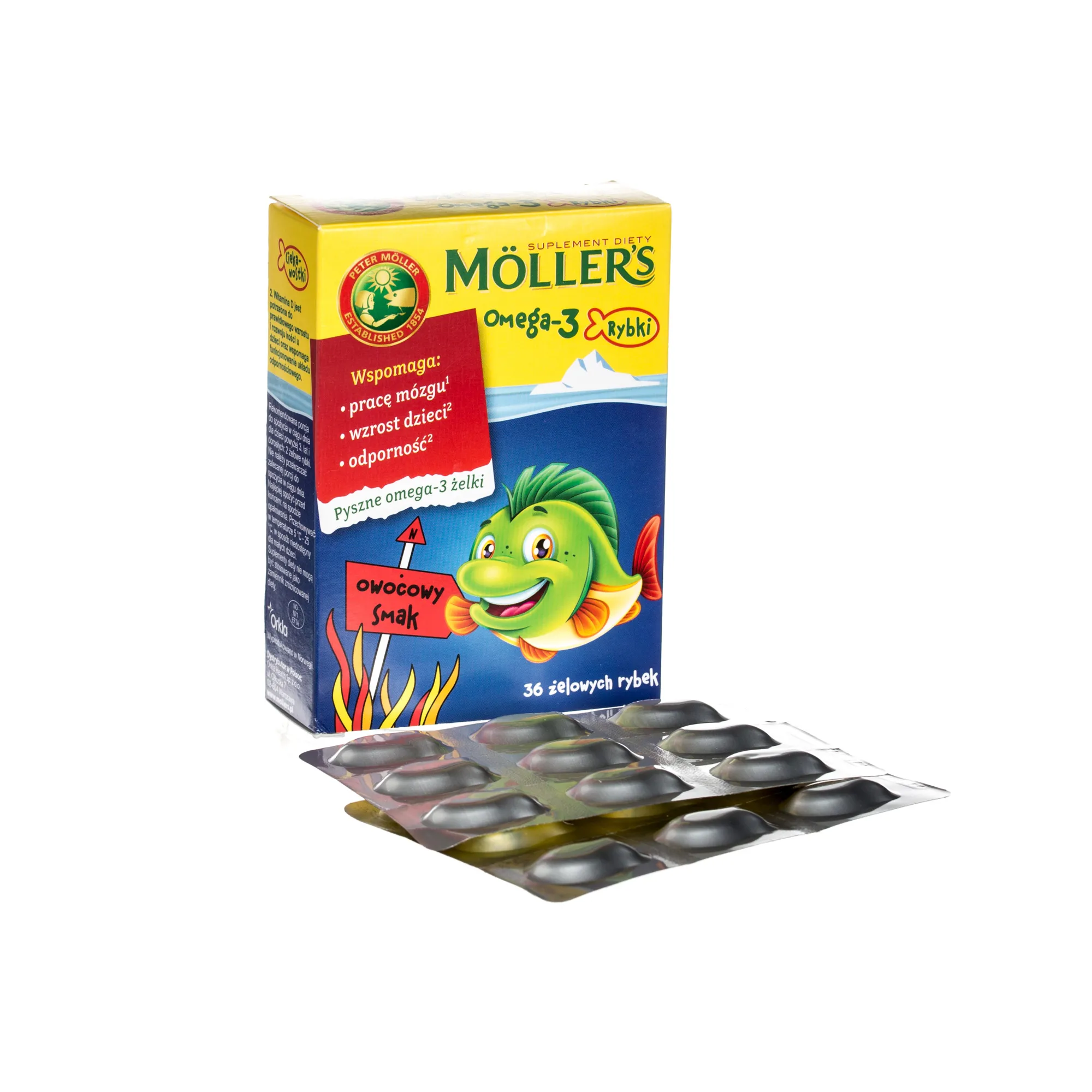 Moller's Omega-3 Rybki, 36 żelków 