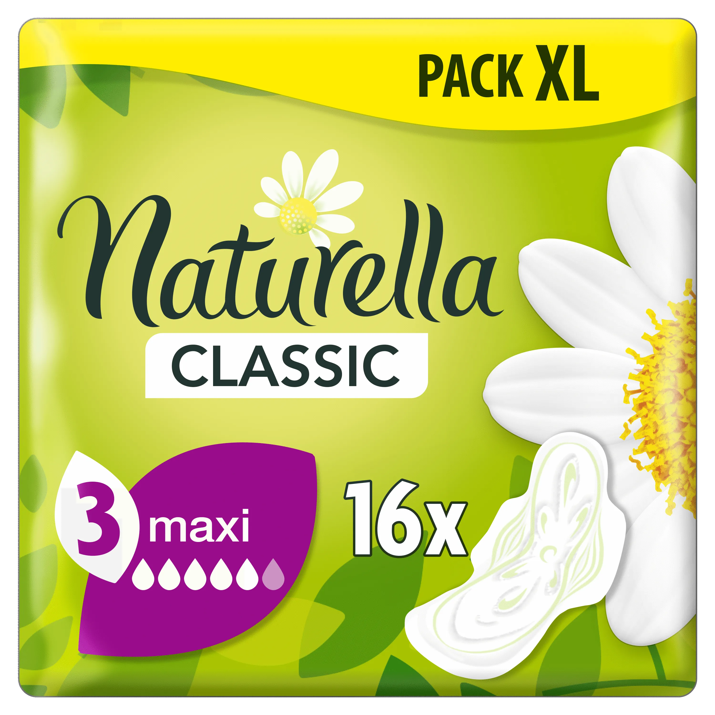 Naturella Classic Maxi Camomile podpaski ze skrzydełkami, 16 szt.