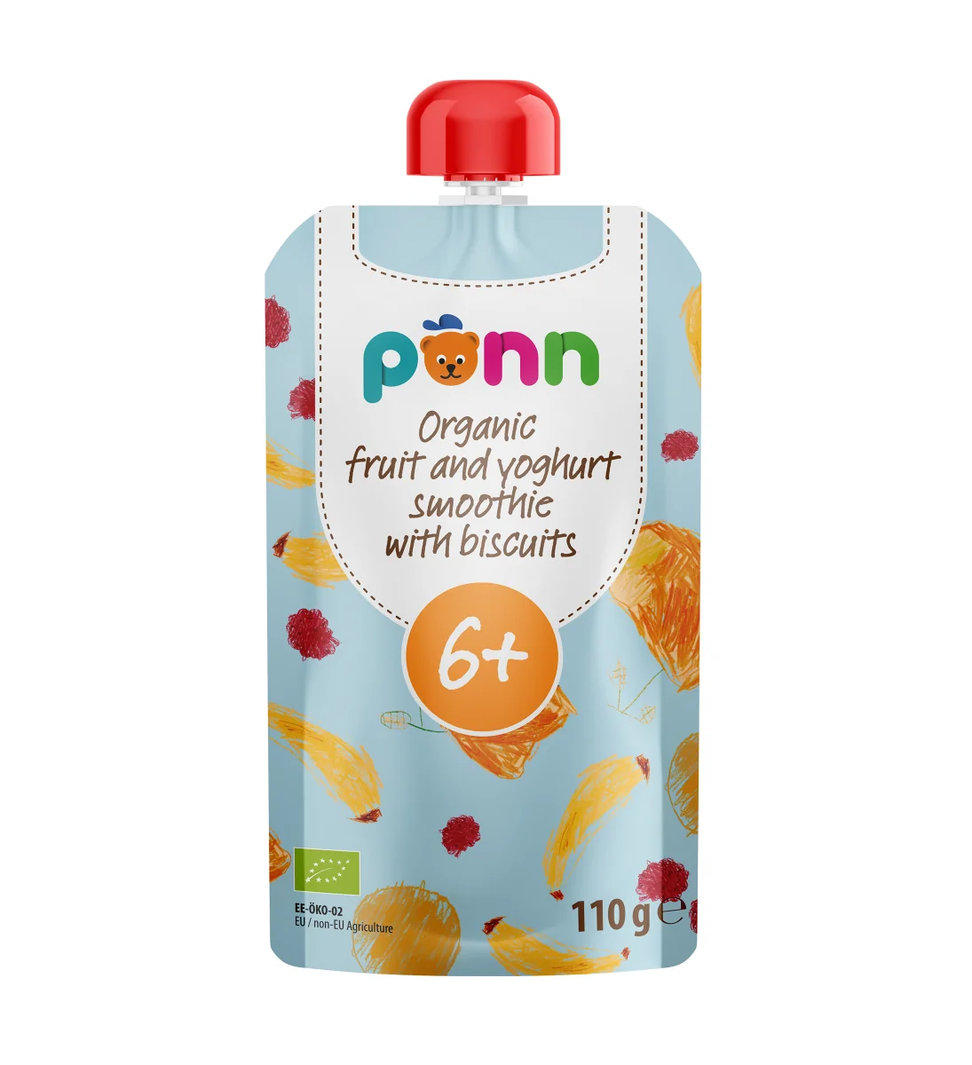 Salvest Põnn owocowe puree z jogurtem i ciasteczkami mus, 110 g