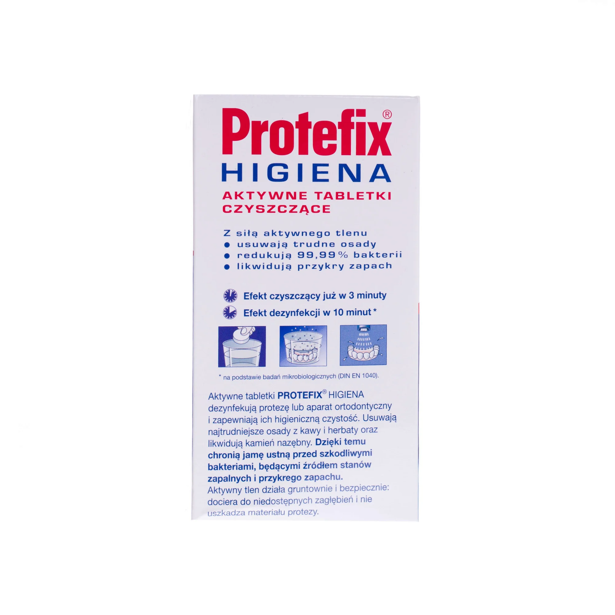 Protefix Higiena aktywne tabletki czyszczące do protez, 66 szt.