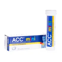 ACC mini, Acetylcysteinum 100 mg, ułatwia odkrztuszanie 20 tabletek musujących